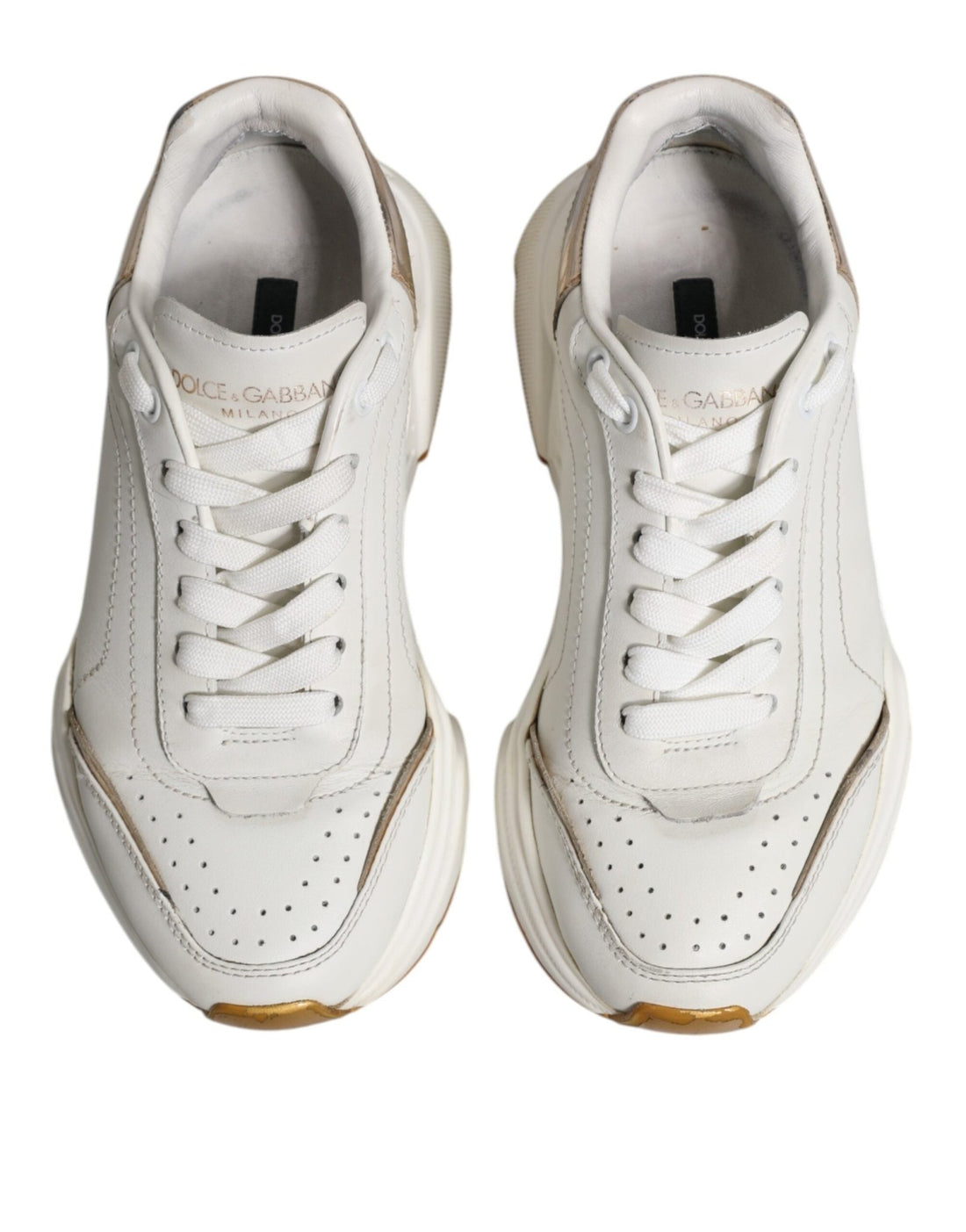 Dolce & Gabbana White Gold Daymaster Low Top Sneakers Shoes - RIMODA
