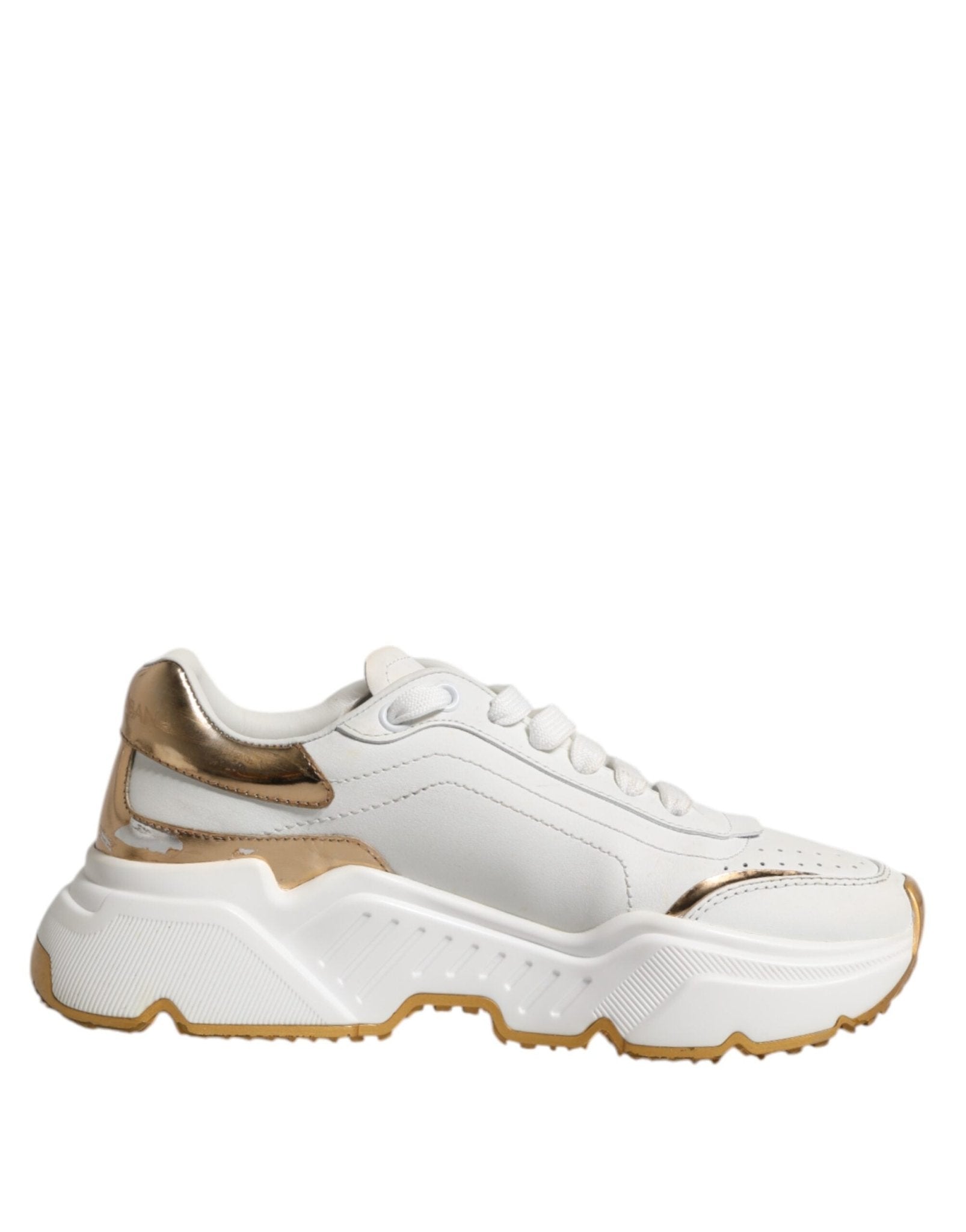 Dolce & Gabbana White Gold Daymaster Low Top Sneakers Shoes - RIMODA