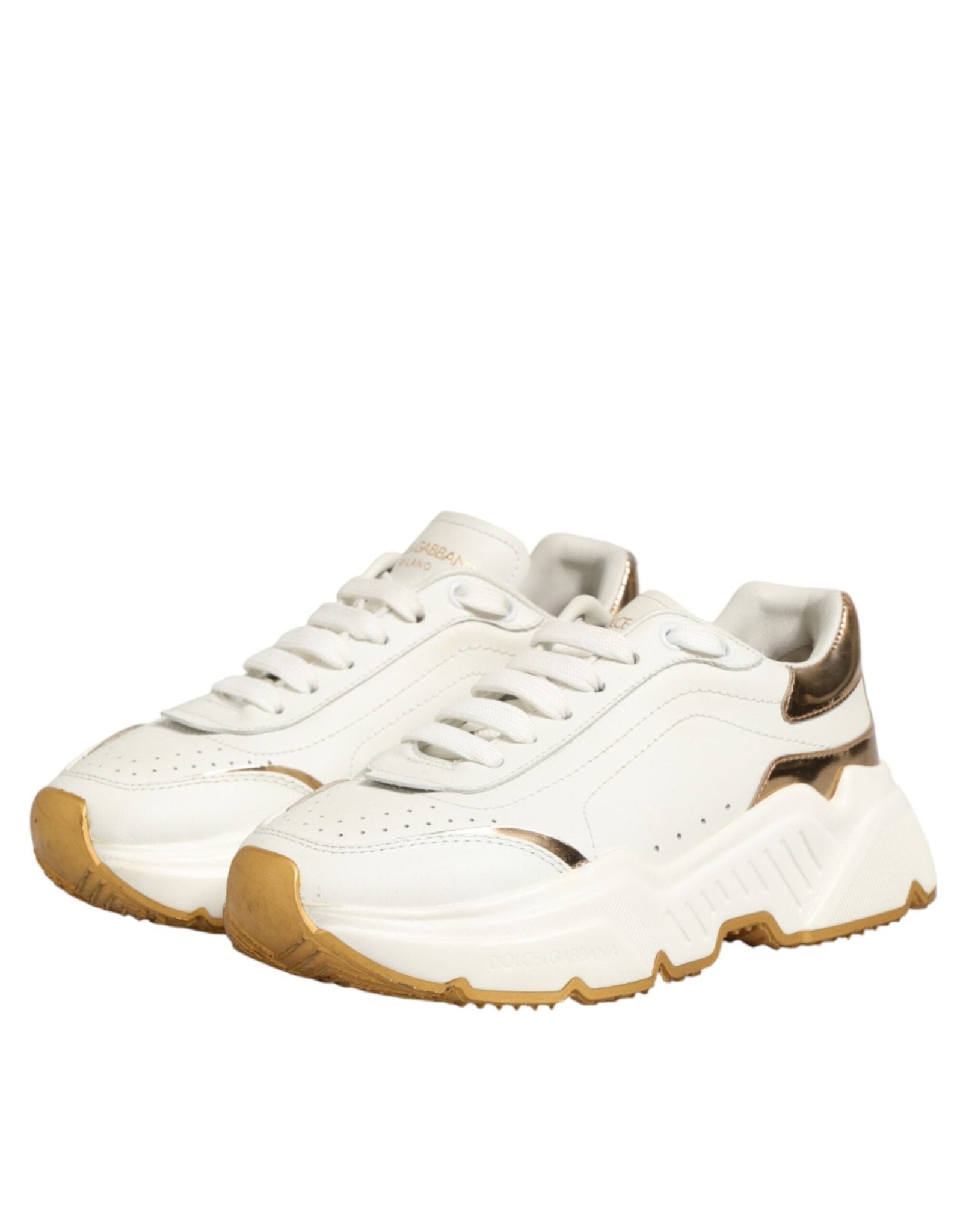 Dolce & Gabbana White Gold Daymaster Low Top Sneakers Shoes - RIMODA