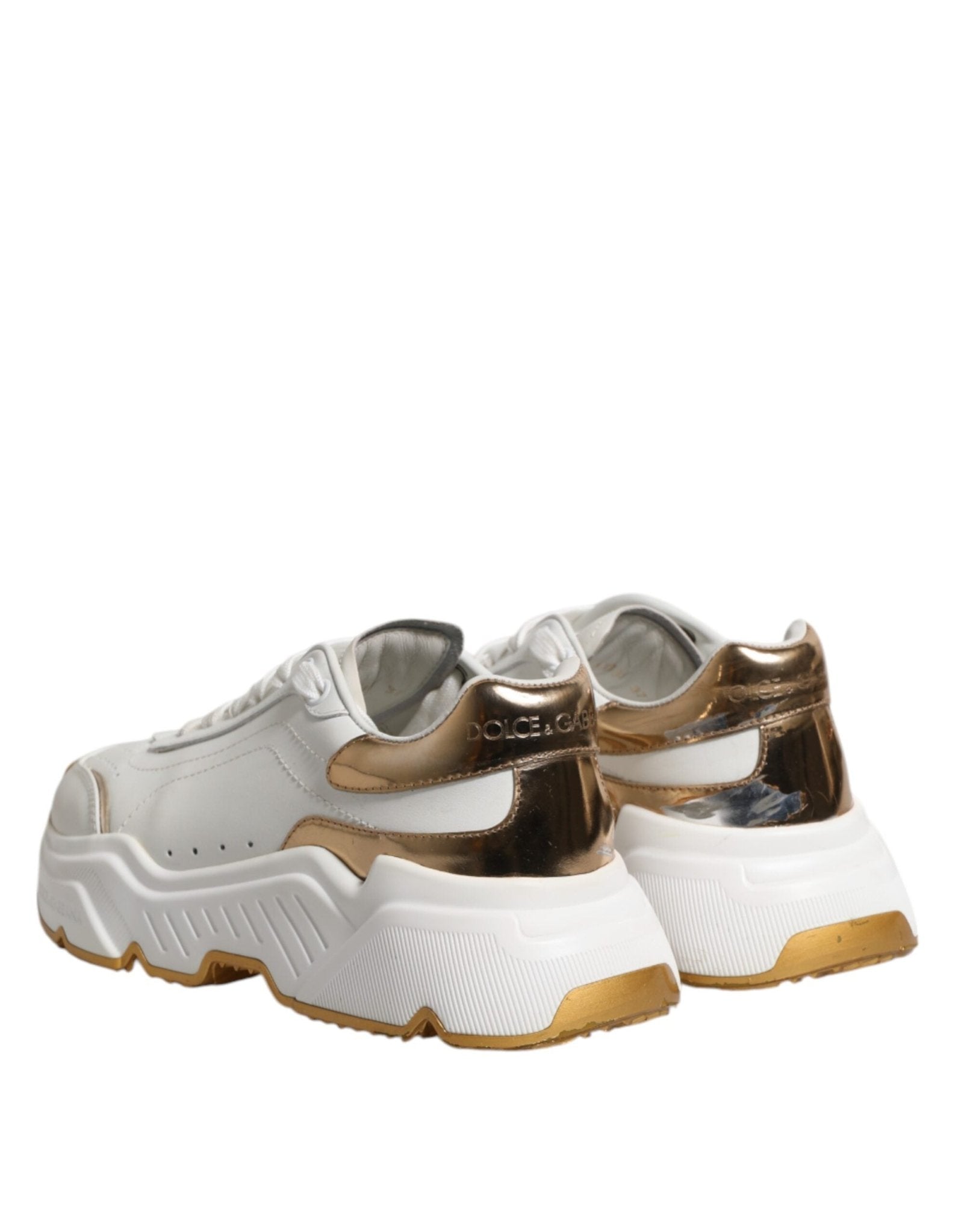 Dolce & Gabbana White Gold Daymaster Low Top Sneakers Shoes - RIMODA