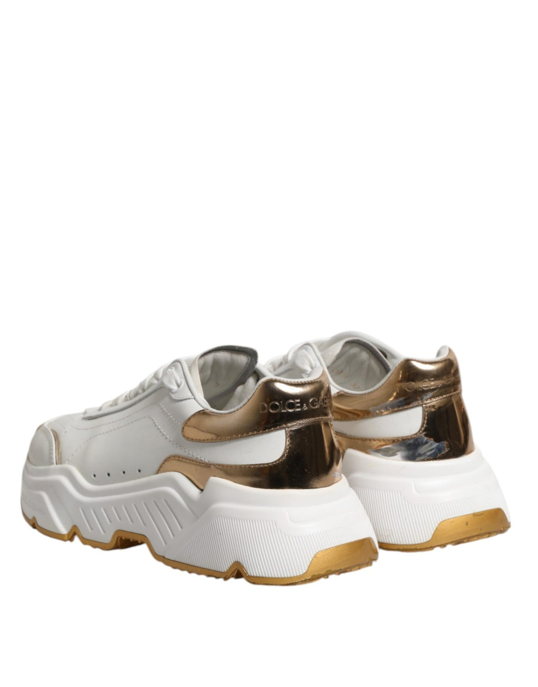 Dolce & Gabbana White Gold Daymaster Low Top Sneakers Shoes - RIMODA