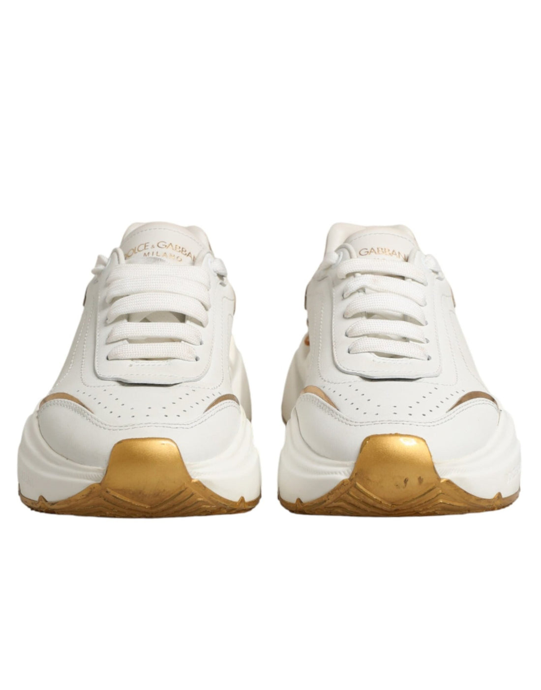 Dolce & Gabbana White Gold Daymaster Low Top Sneakers Shoes - RIMODA