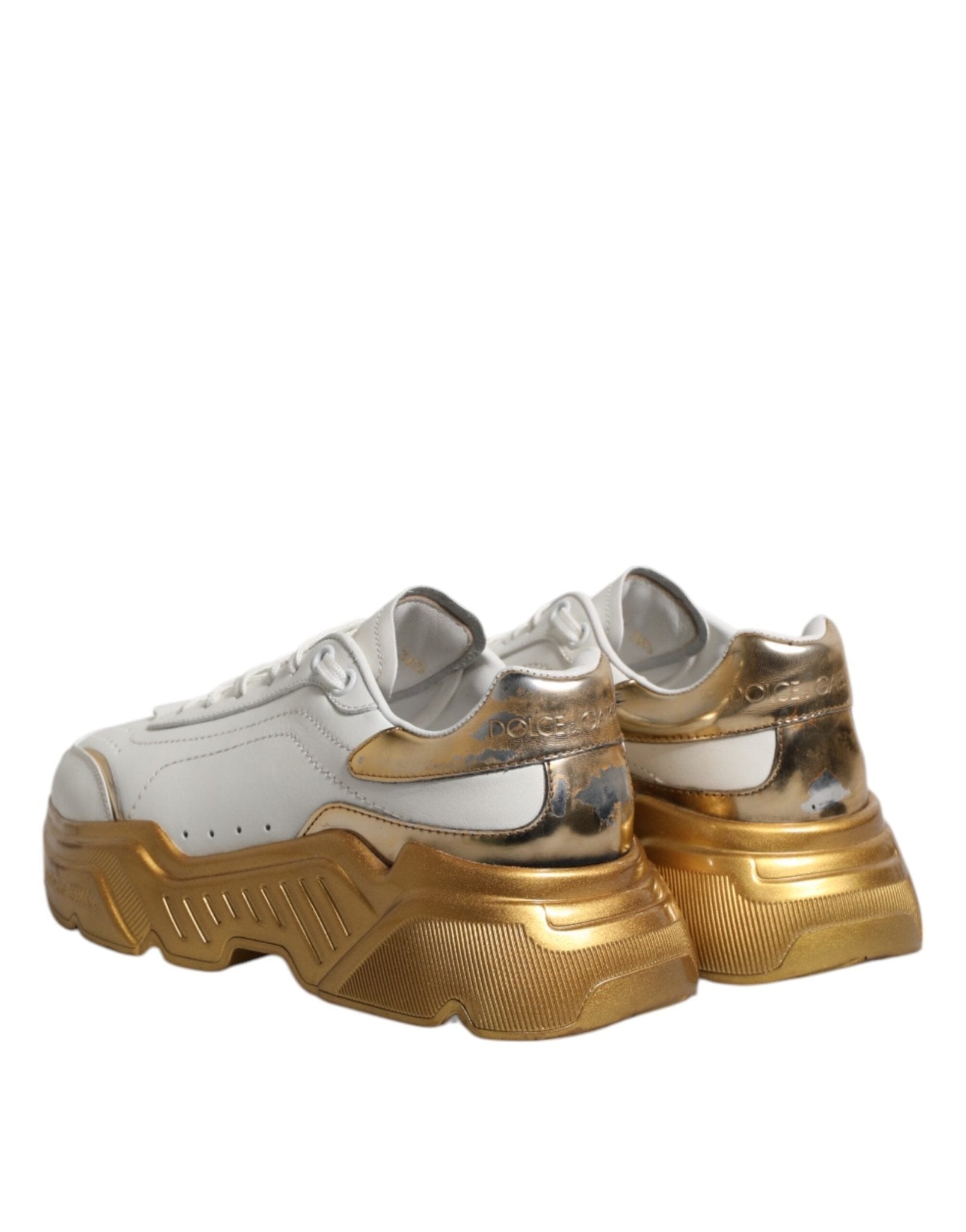 Dolce & Gabbana White Gold Daymaster Low Top Sneakers Shoes - RIMODA