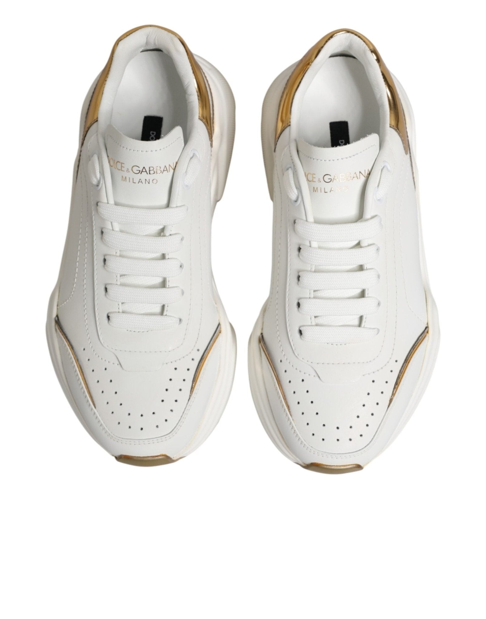 Dolce & Gabbana White Gold Daymaster Low Top Sneakers Shoes - RIMODA
