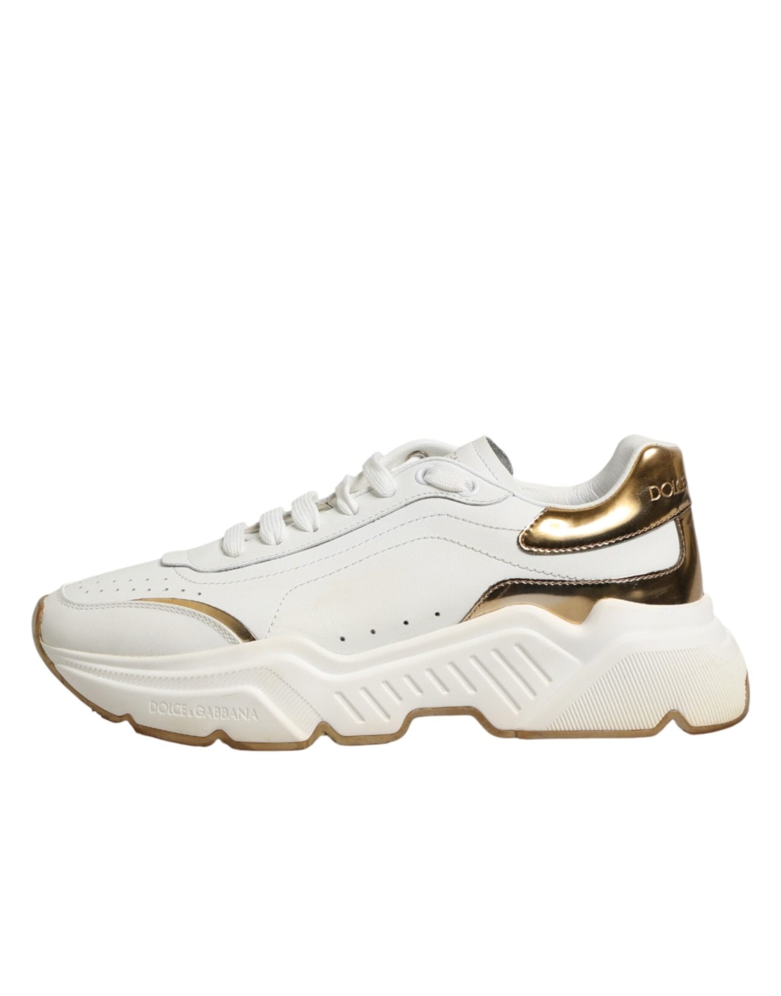 Dolce & Gabbana White Gold Daymaster Low Top Sneakers Shoes - RIMODA