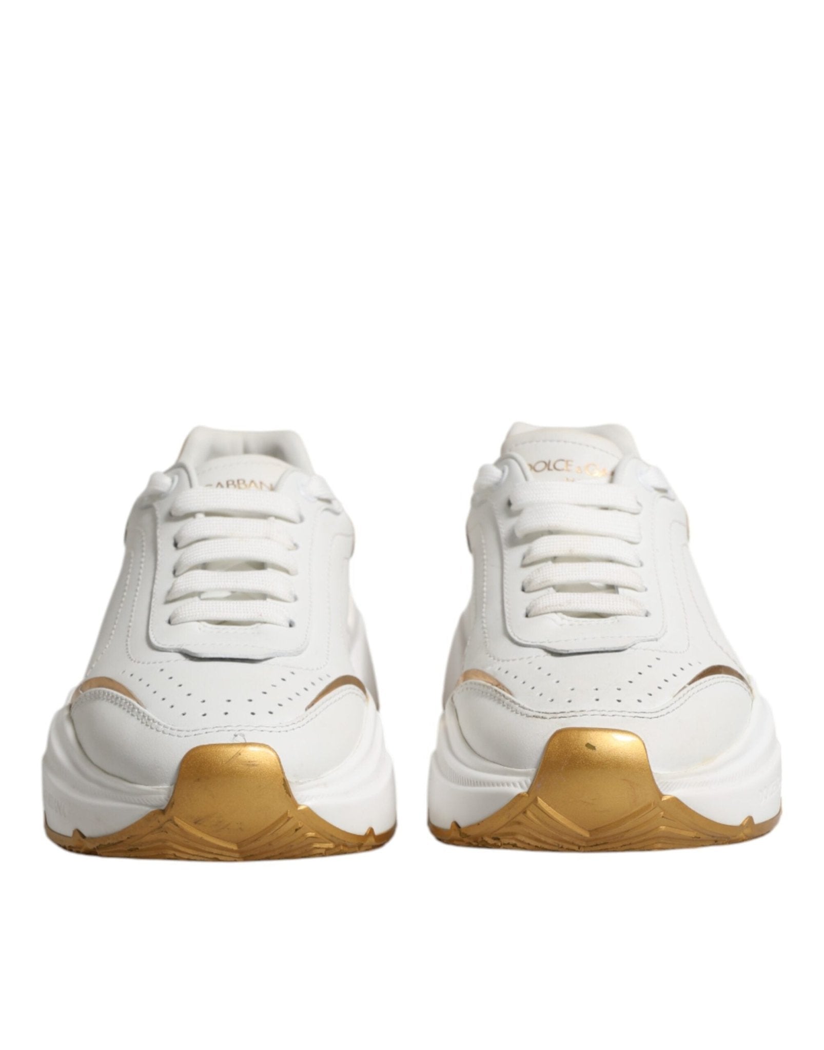 Dolce & Gabbana White Gold Daymaster Low Top Sneakers Shoes - RIMODA