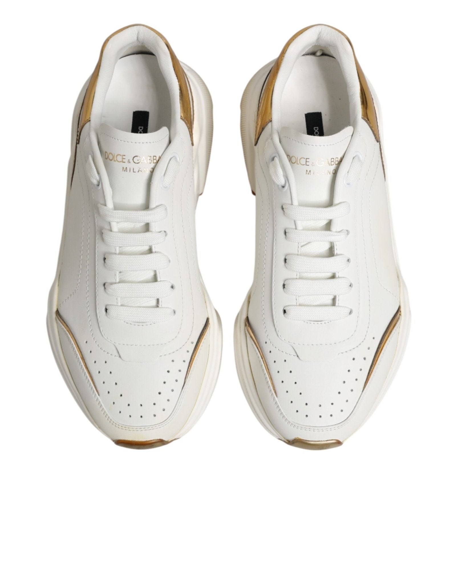 Dolce & Gabbana White Gold Daymaster Low Top Sneakers Shoes - RIMODA