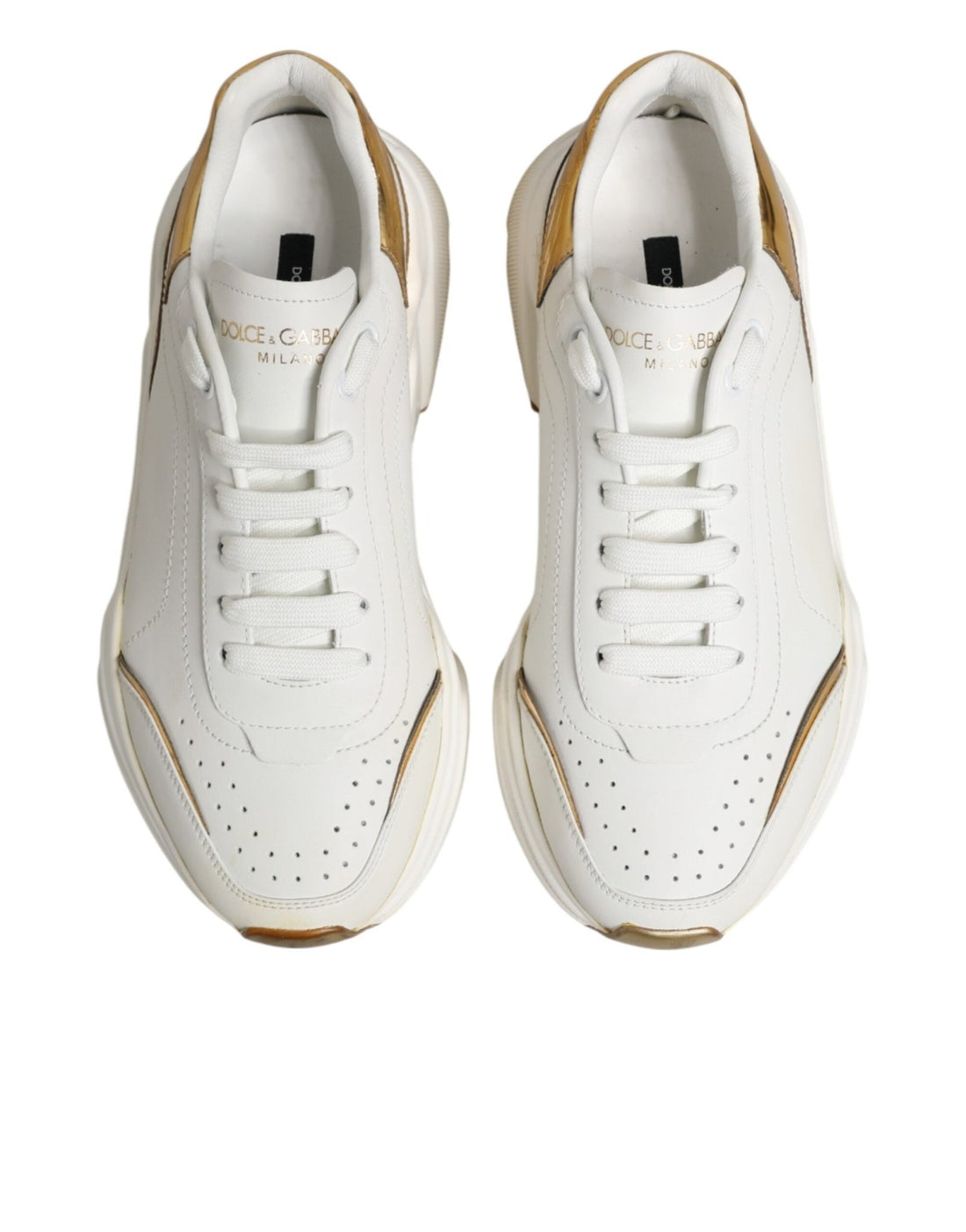 Dolce & Gabbana White Gold Daymaster Low Top Sneakers Shoes - RIMODA