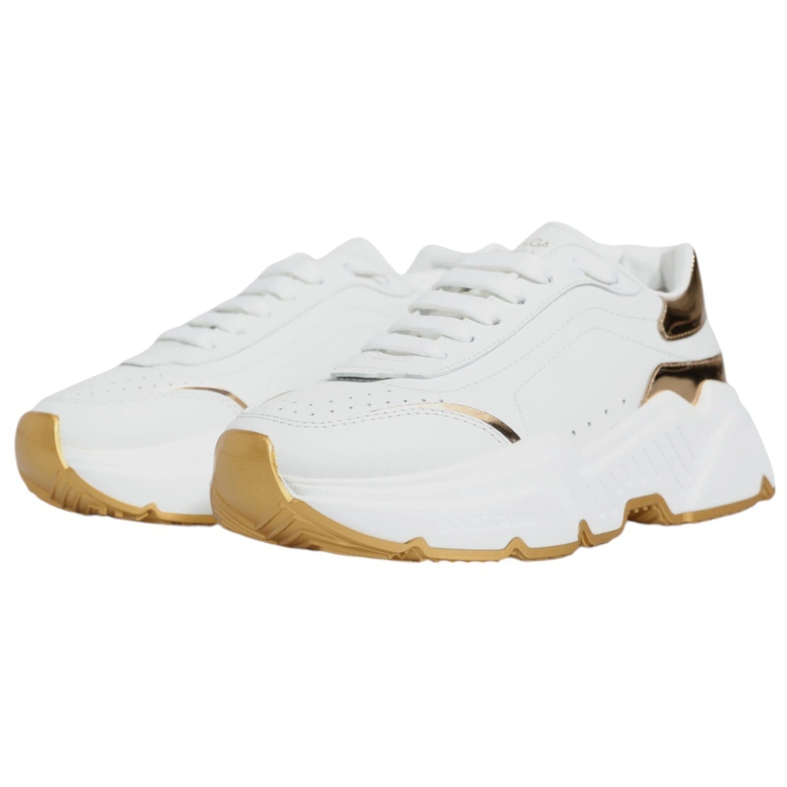 Dolce & Gabbana White Gold Daymaster Low Top Sneakers Shoes - RIMODA