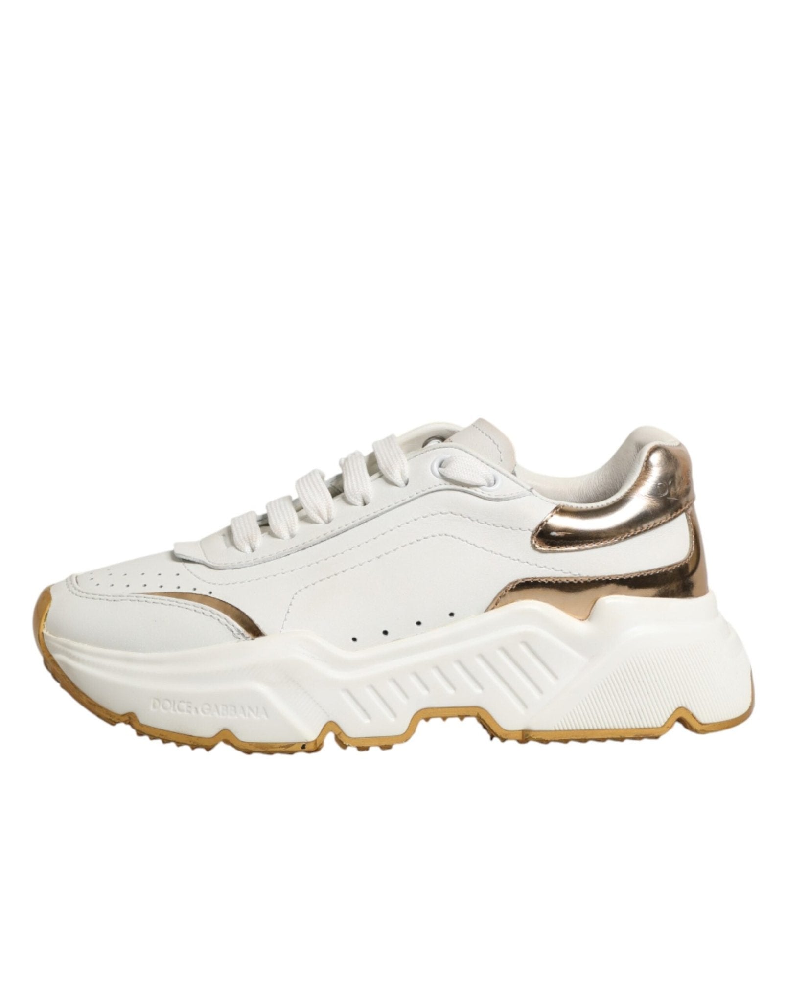 Dolce & Gabbana White Gold Daymaster Low Top Sneakers Shoes - RIMODA