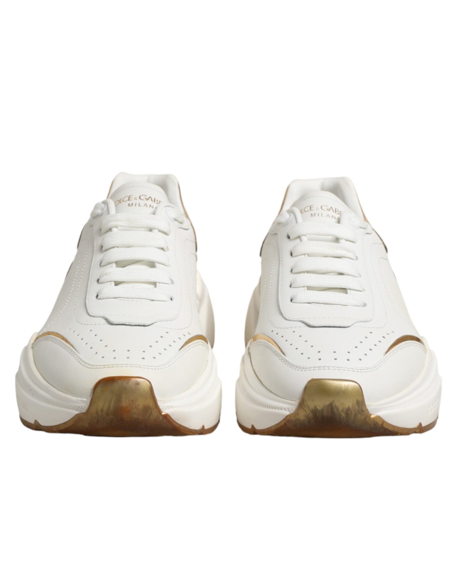Dolce & Gabbana White Gold Daymaster Low Top Sneakers Shoes - RIMODA