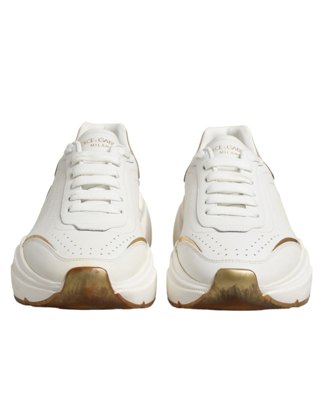 Dolce & Gabbana White Gold Daymaster Low Top Sneakers Shoes - RIMODA