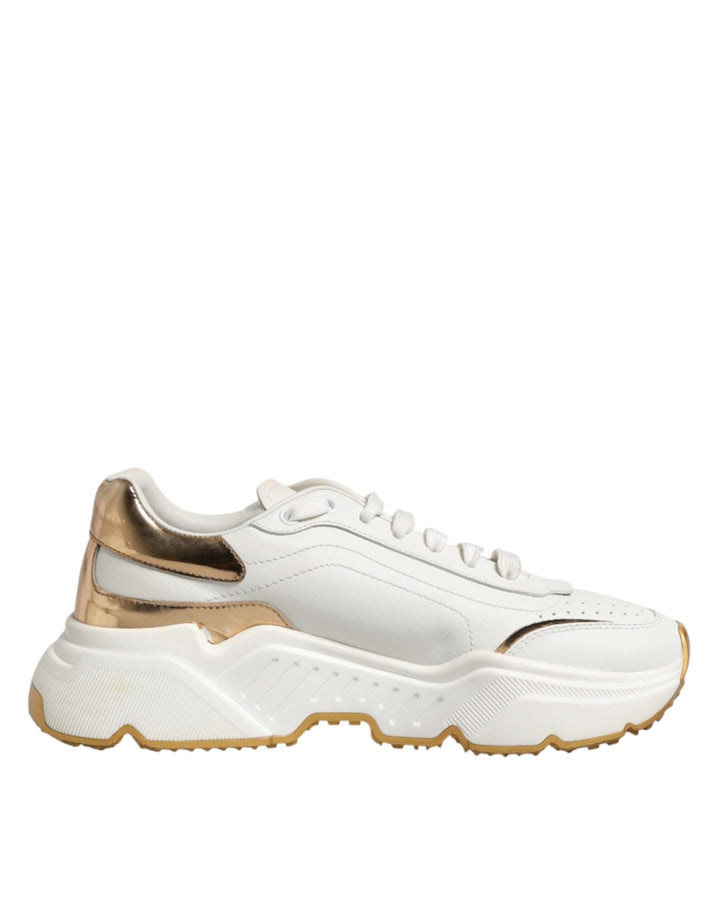 Dolce & Gabbana White Gold Daymaster Low Top Sneakers Shoes - RIMODA
