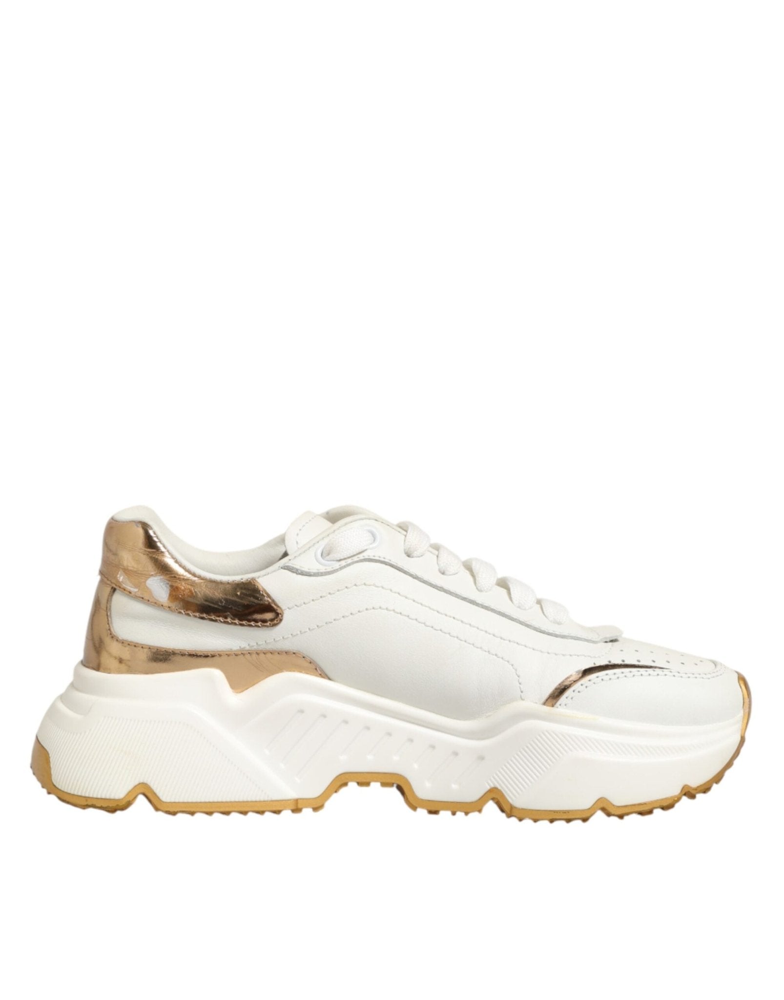 Dolce & Gabbana White Gold Daymaster Low Top Sneakers Shoes - RIMODA