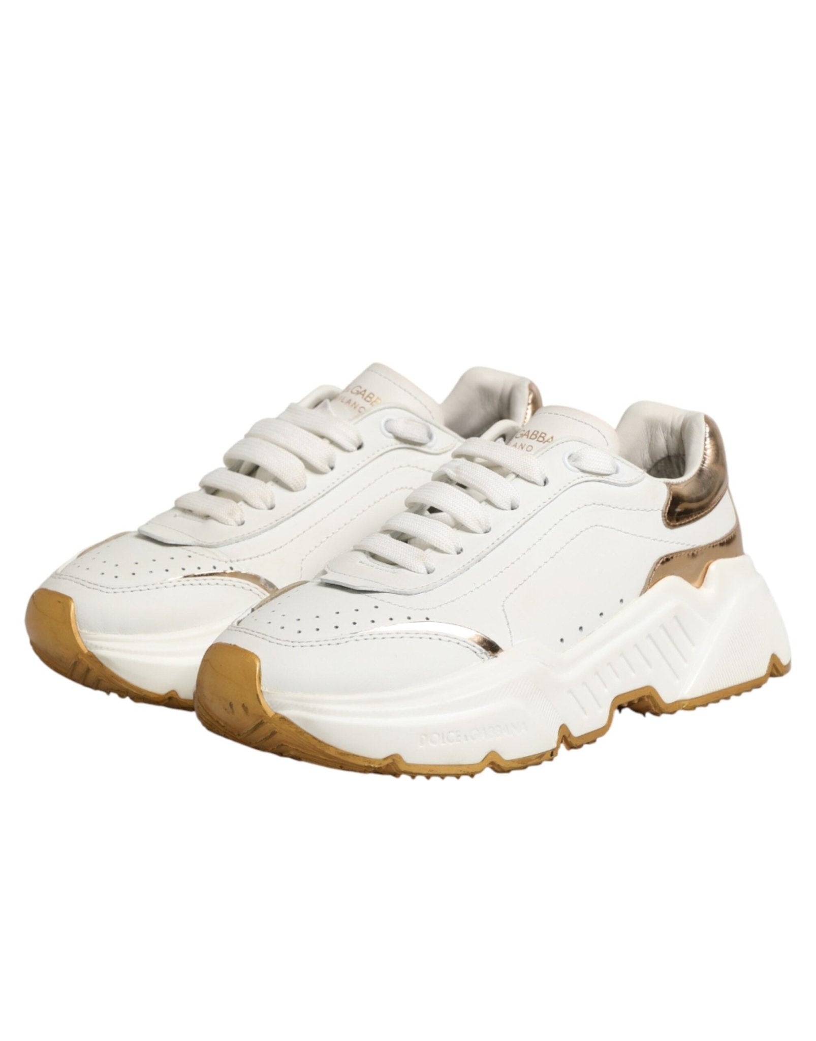 Dolce & Gabbana White Gold Daymaster Low Top Sneakers Shoes - RIMODA