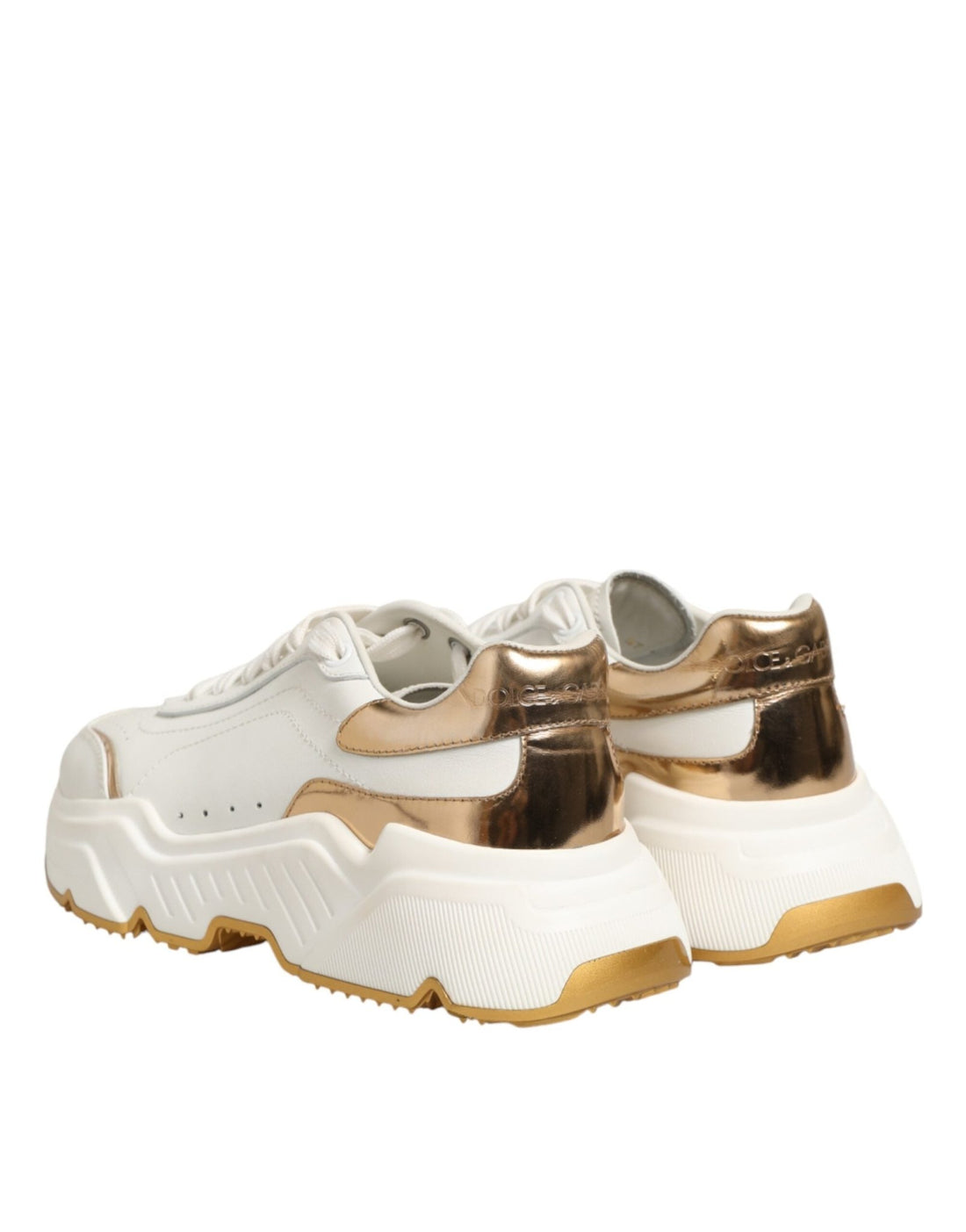 Dolce & Gabbana White Gold Daymaster Low Top Sneakers Shoes - RIMODA