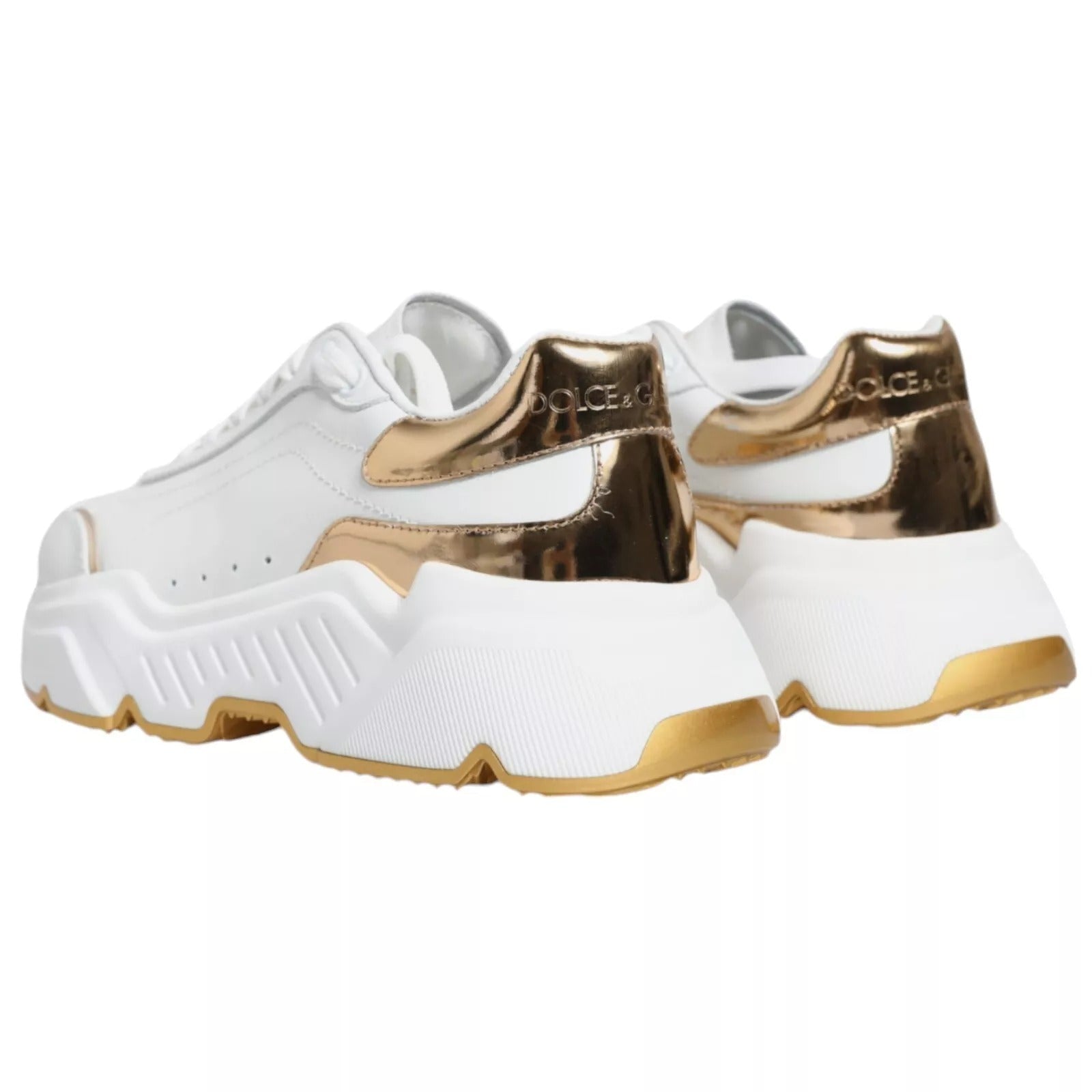Dolce & Gabbana White Gold Daymaster Low Top Sneakers Shoes - RIMODA