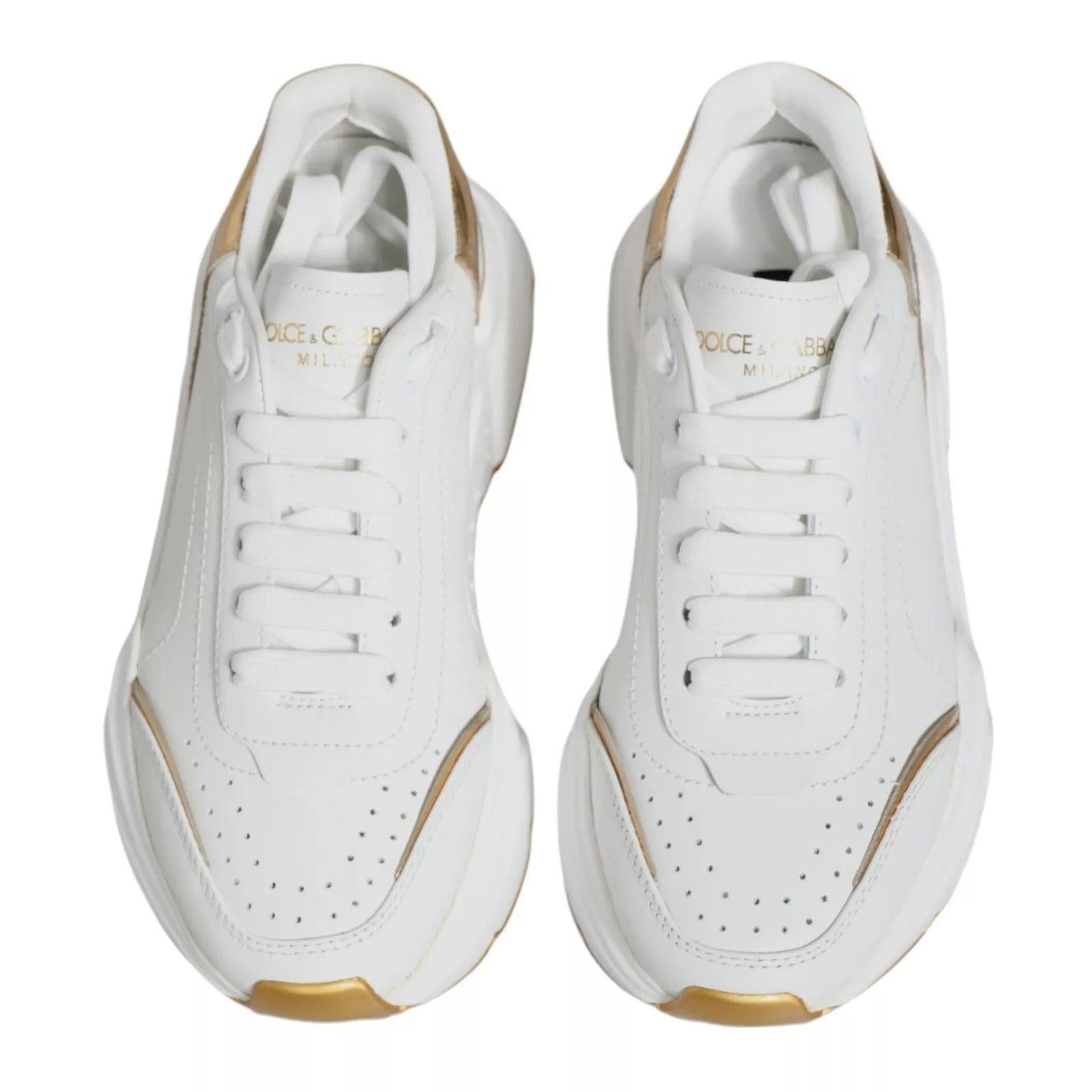 Dolce & Gabbana White Gold Daymaster Low Top Sneakers Shoes - RIMODA