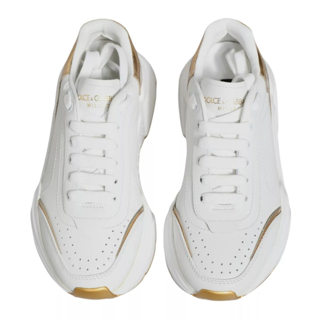 Dolce & Gabbana White Gold Daymaster Low Top Sneakers Shoes - RIMODA