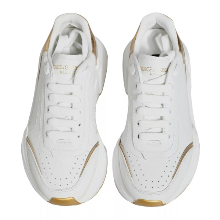 Dolce & Gabbana White Gold Daymaster Low Top Sneakers Shoes - RIMODA