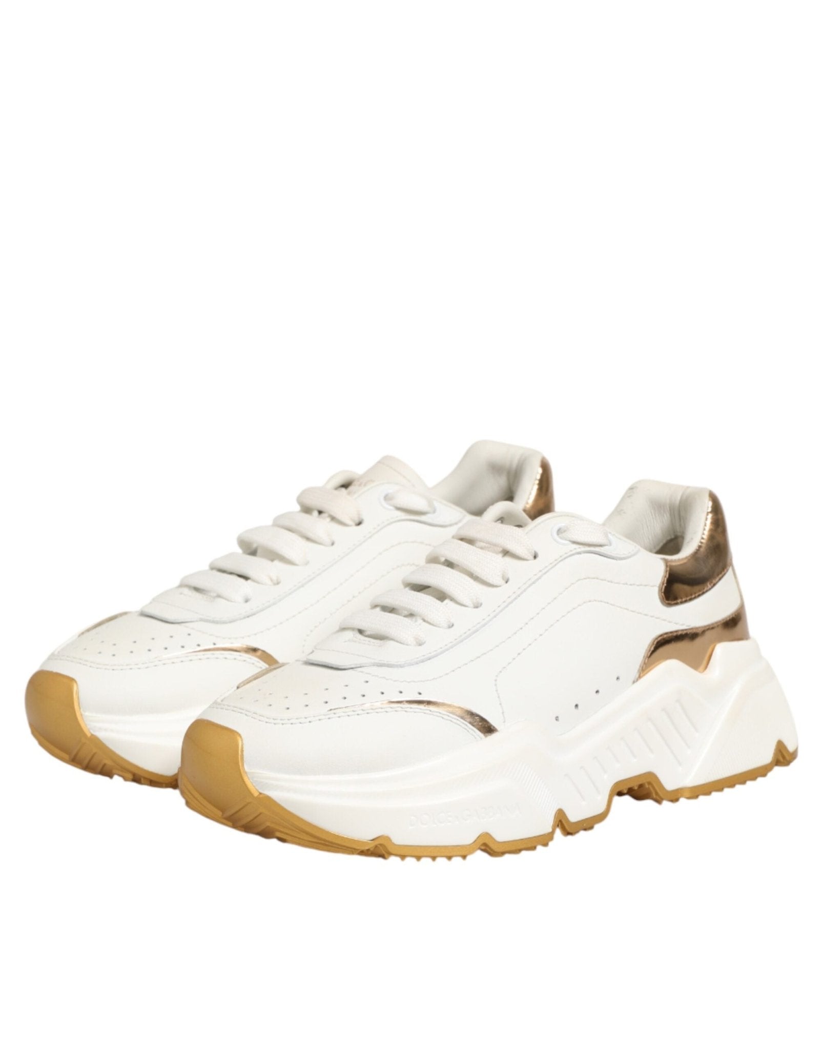 Dolce & Gabbana White Gold Daymaster Low Top Sneakers Shoes - RIMODA