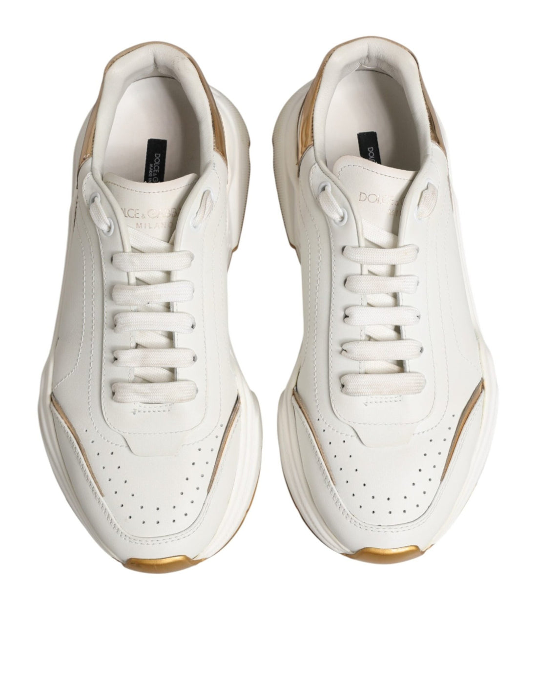 Dolce & Gabbana White Gold Daymaster Low Top Sneakers Shoes - RIMODA