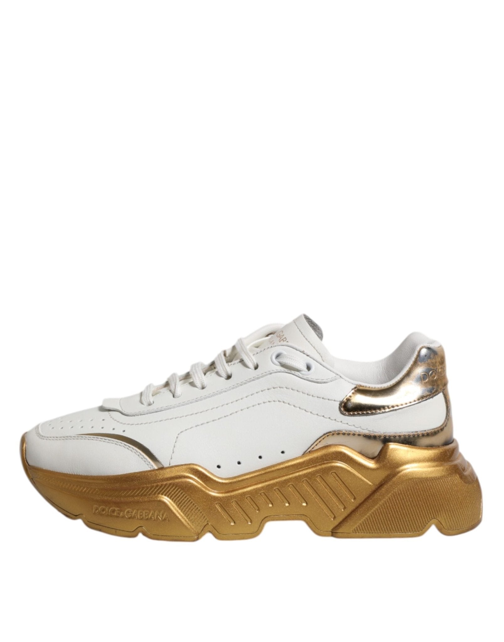 Dolce & Gabbana White Gold Daymaster Low Top Sneakers Shoes - RIMODA