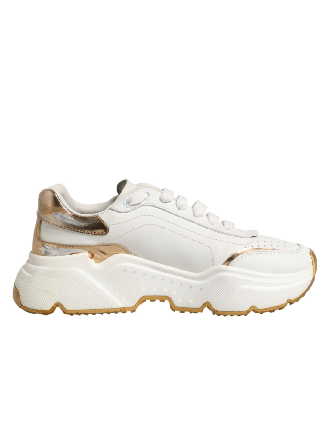 Dolce & Gabbana White Gold Daymaster Low Top Sneakers Shoes - RIMODA