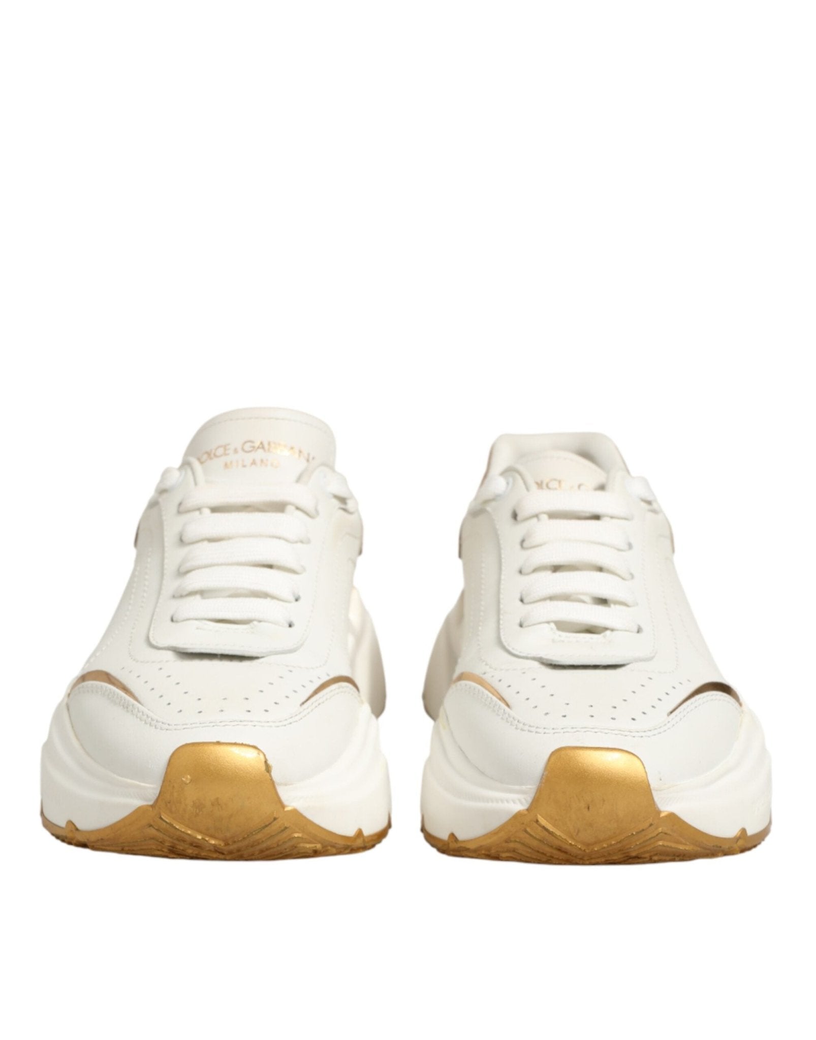 Dolce & Gabbana White Gold Daymaster Low Top Sneakers Shoes - RIMODA