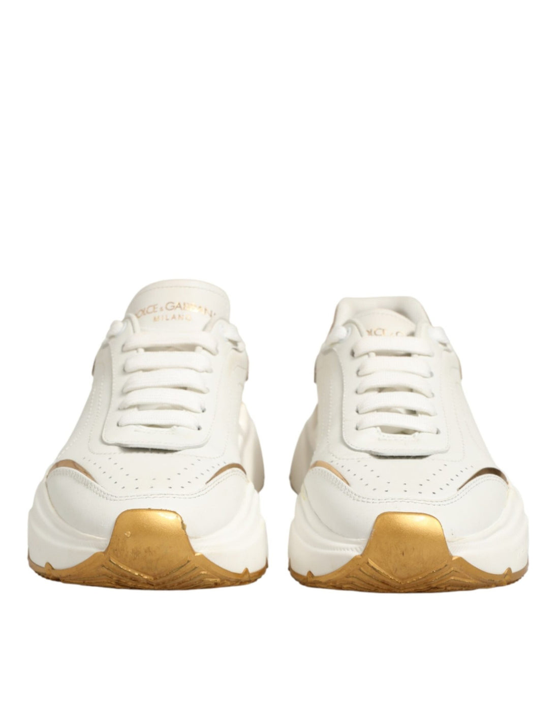 Dolce & Gabbana White Gold Daymaster Low Top Sneakers Shoes - RIMODA