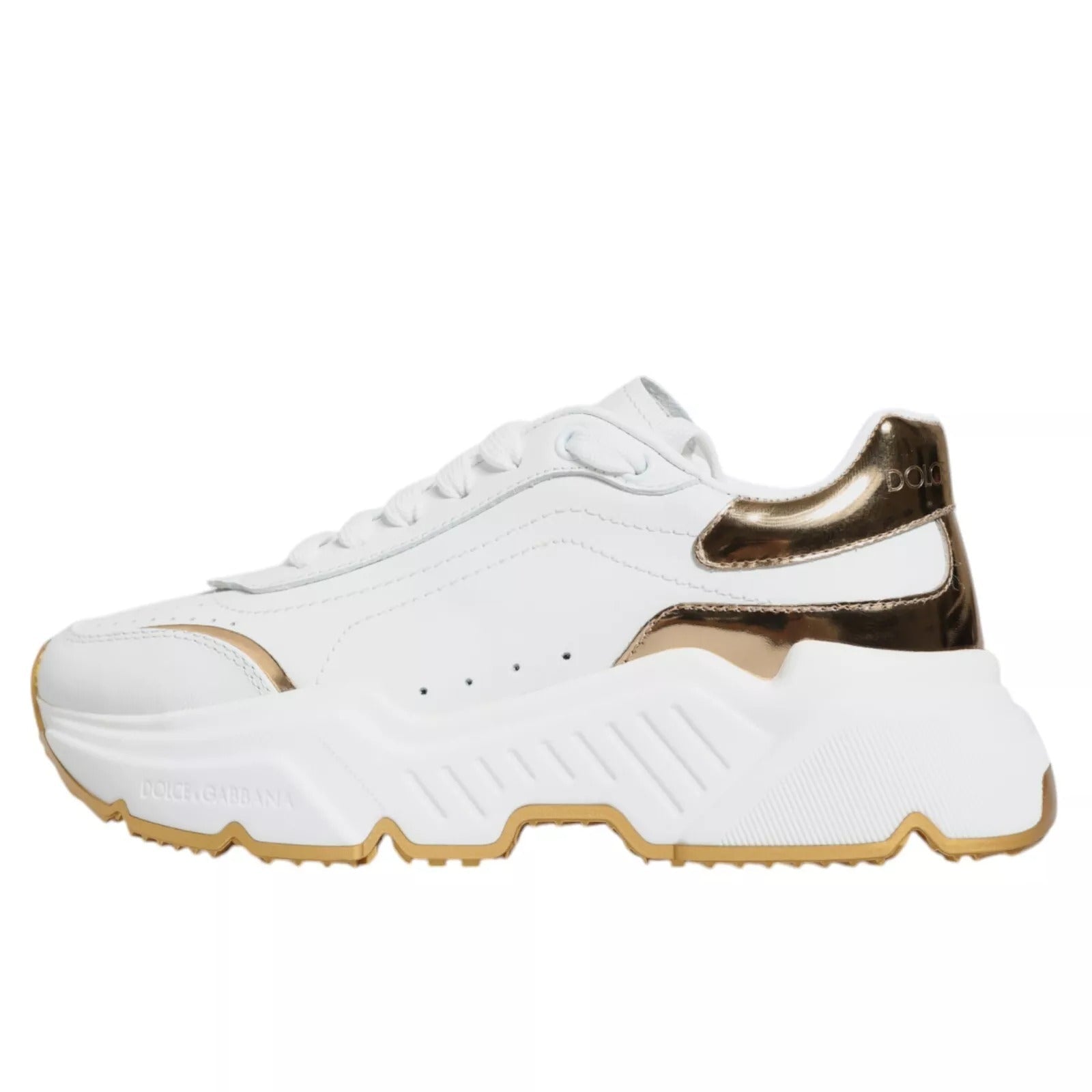 Dolce & Gabbana White Gold Daymaster Low Top Sneakers Shoes - RIMODA