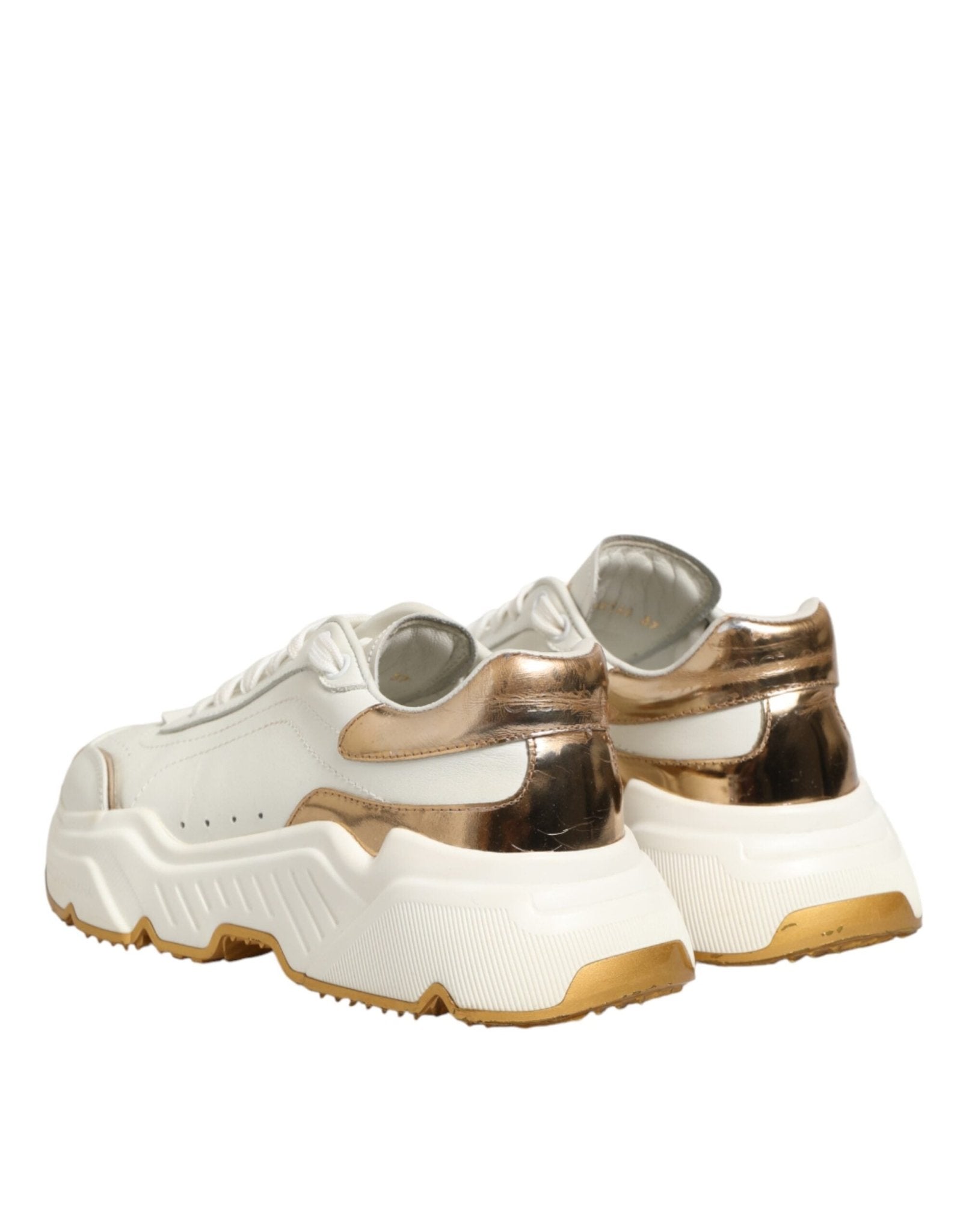 Dolce & Gabbana White Gold Daymaster Low Top Sneakers Shoes - RIMODA