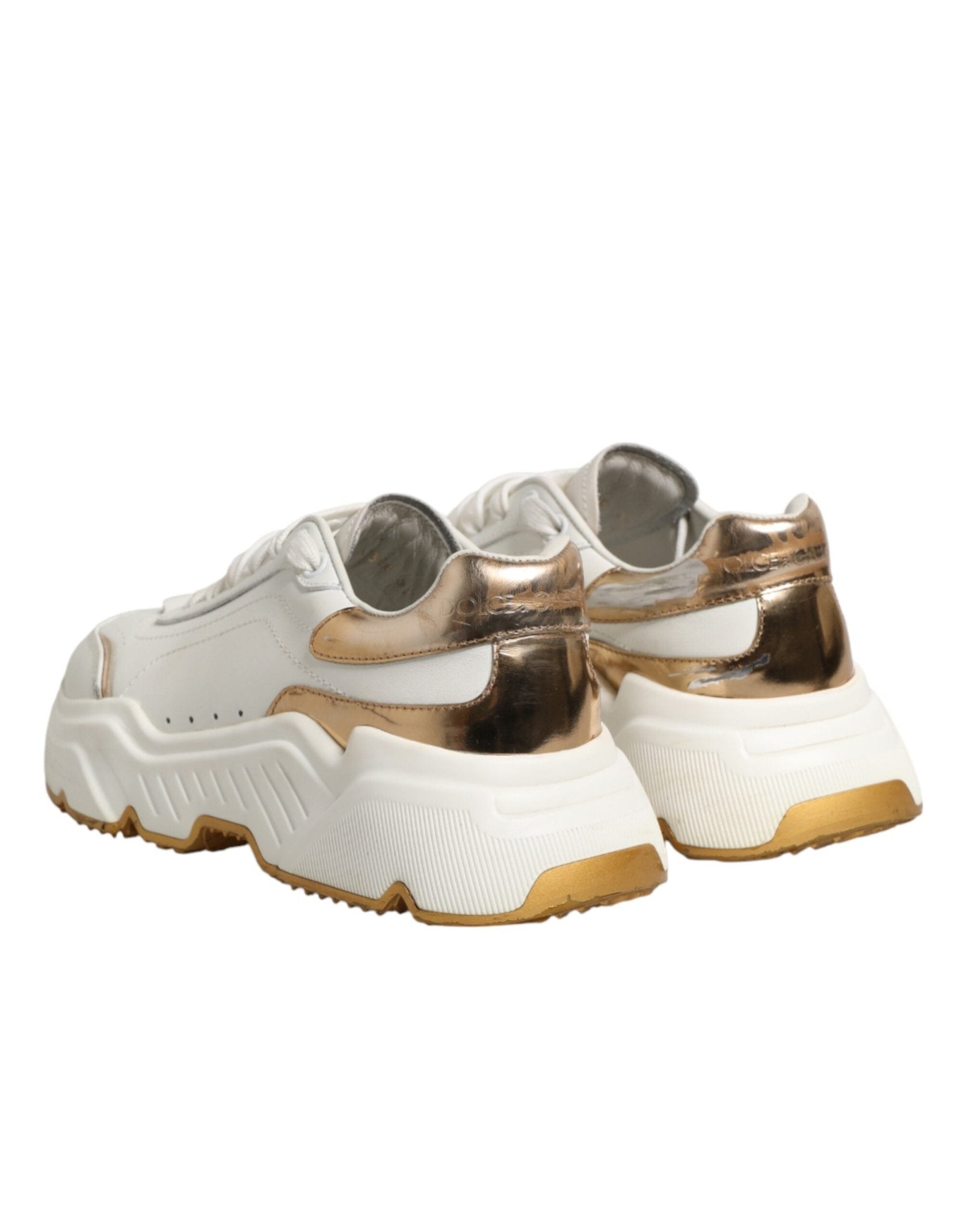 Dolce & Gabbana White Gold Daymaster Low Top Sneakers Shoes - RIMODA