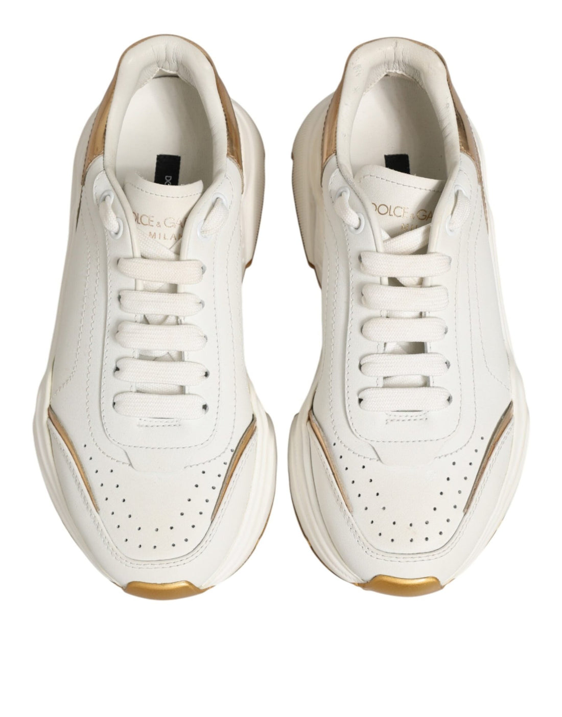 Dolce & Gabbana White Gold Daymaster Low Top Sneakers Shoes - RIMODA