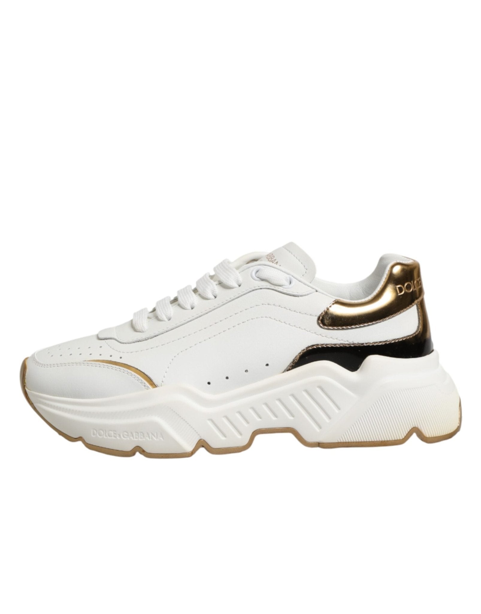Dolce & Gabbana White Gold Daymaster Low Top Sneakers Shoes - RIMODA
