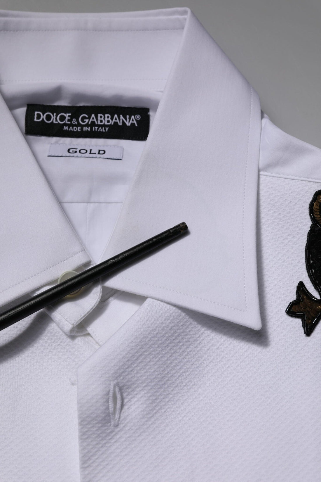Dolce & Gabbana White GOLD Embellished Formal Men Dress Shirt - RIMODA
