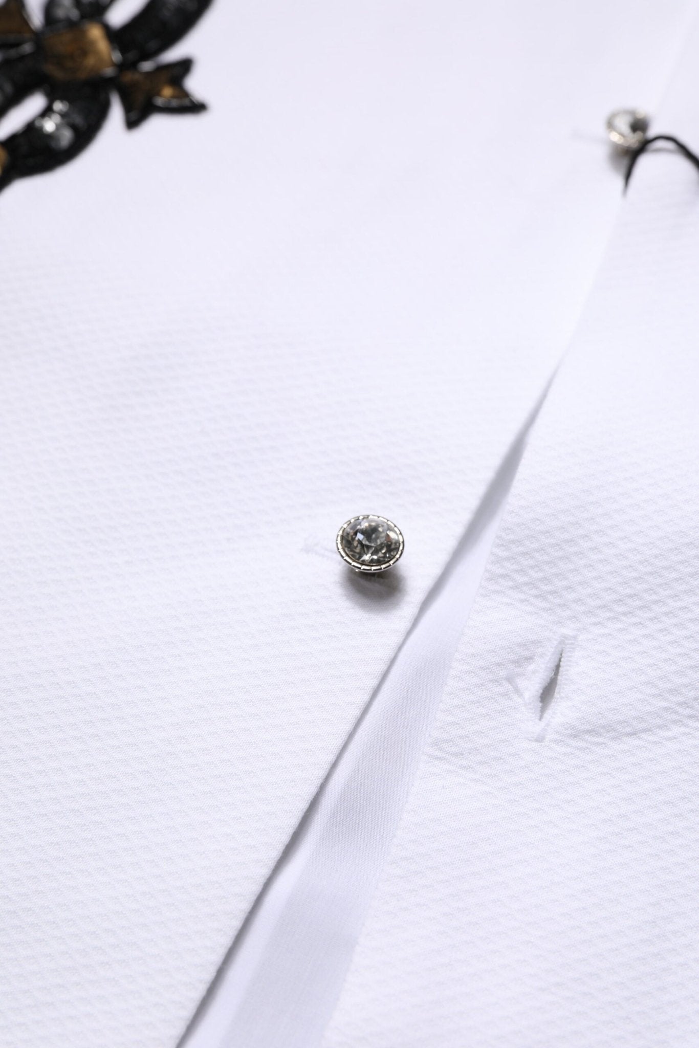 Dolce & Gabbana White GOLD Embellished Formal Men Dress Shirt - RIMODA