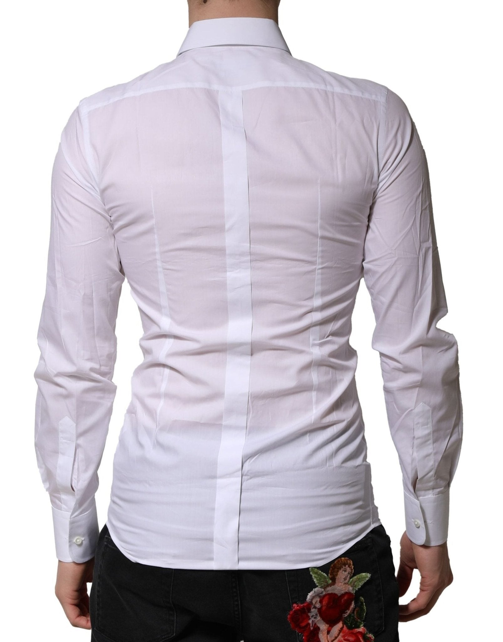 Dolce & Gabbana White GOLD Embellished Formal Men Dress Shirt - RIMODA