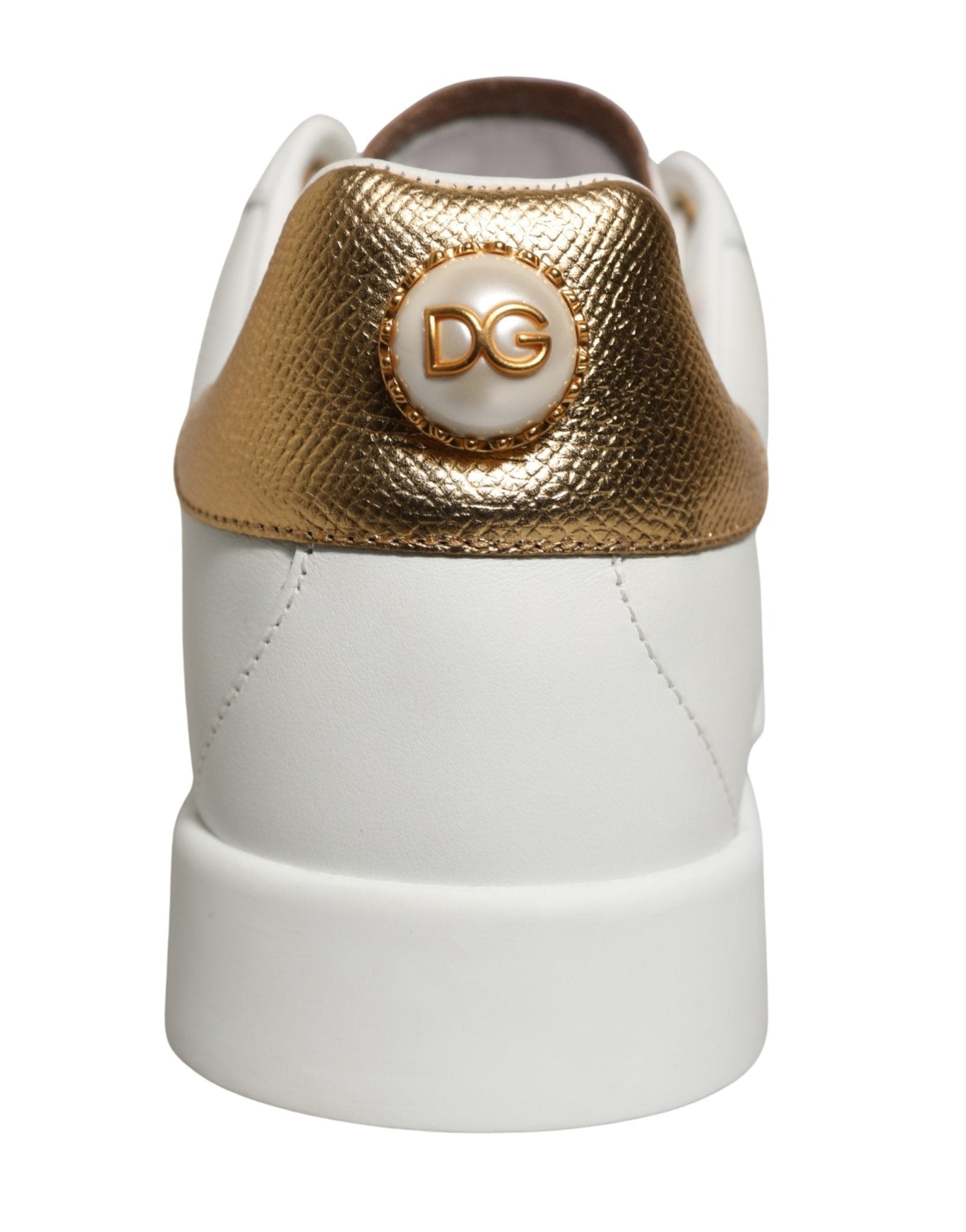 Dolce & Gabbana White Gold Embellished Low Top Sneakers Shoes - RIMODA
