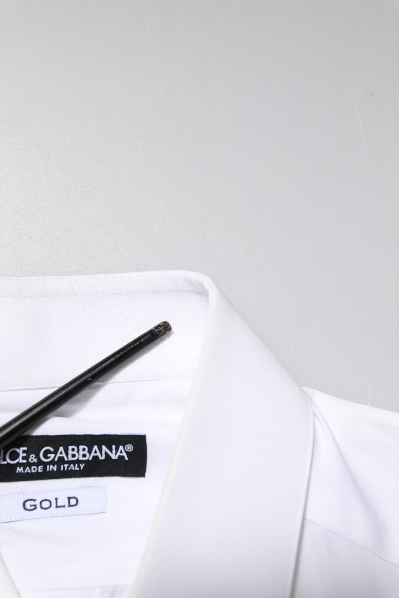 Dolce & Gabbana White GOLD Embroidery Detailed Dress Shirt - RIMODA