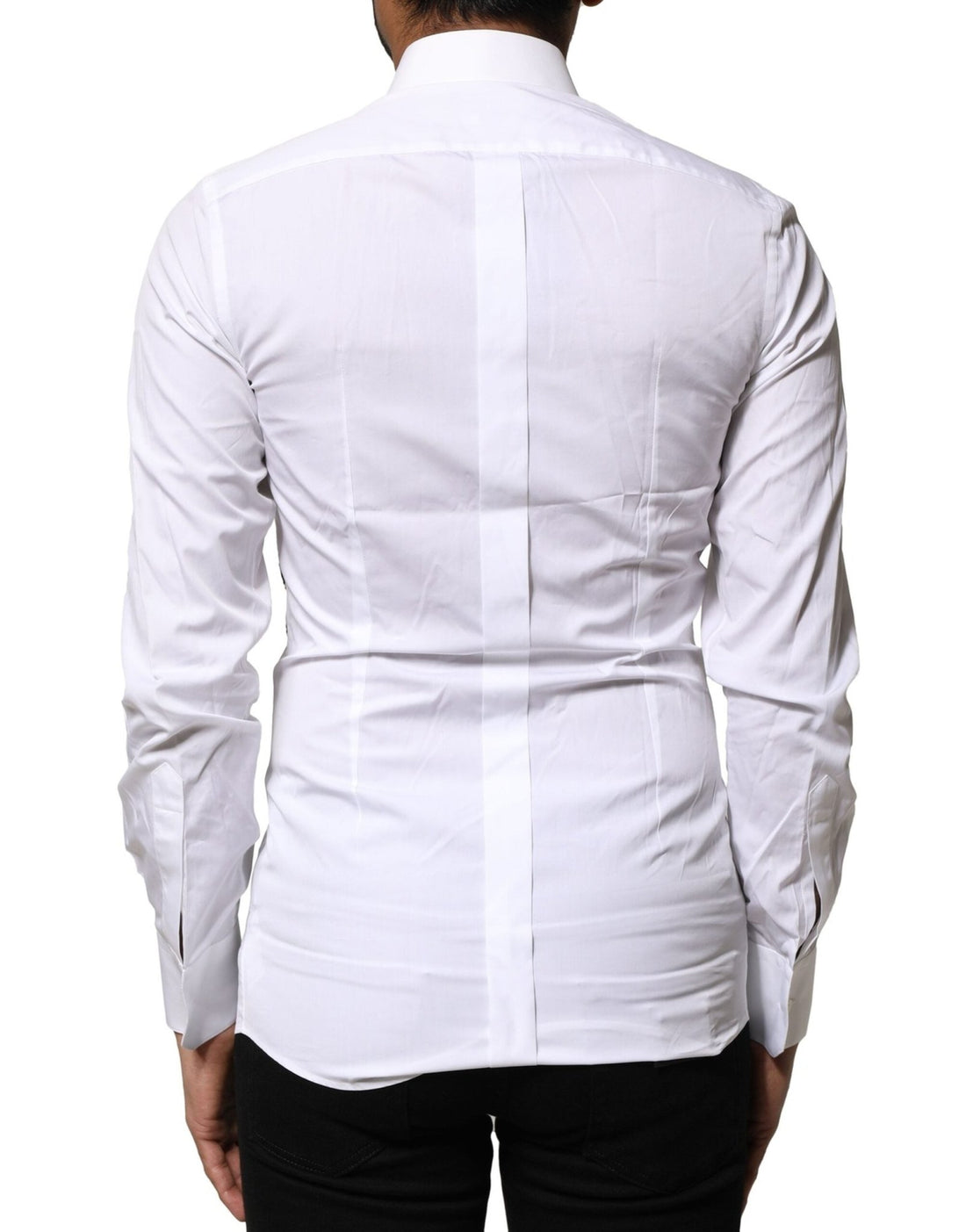 Dolce & Gabbana White GOLD Embroidery Detailed Dress Shirt - RIMODA