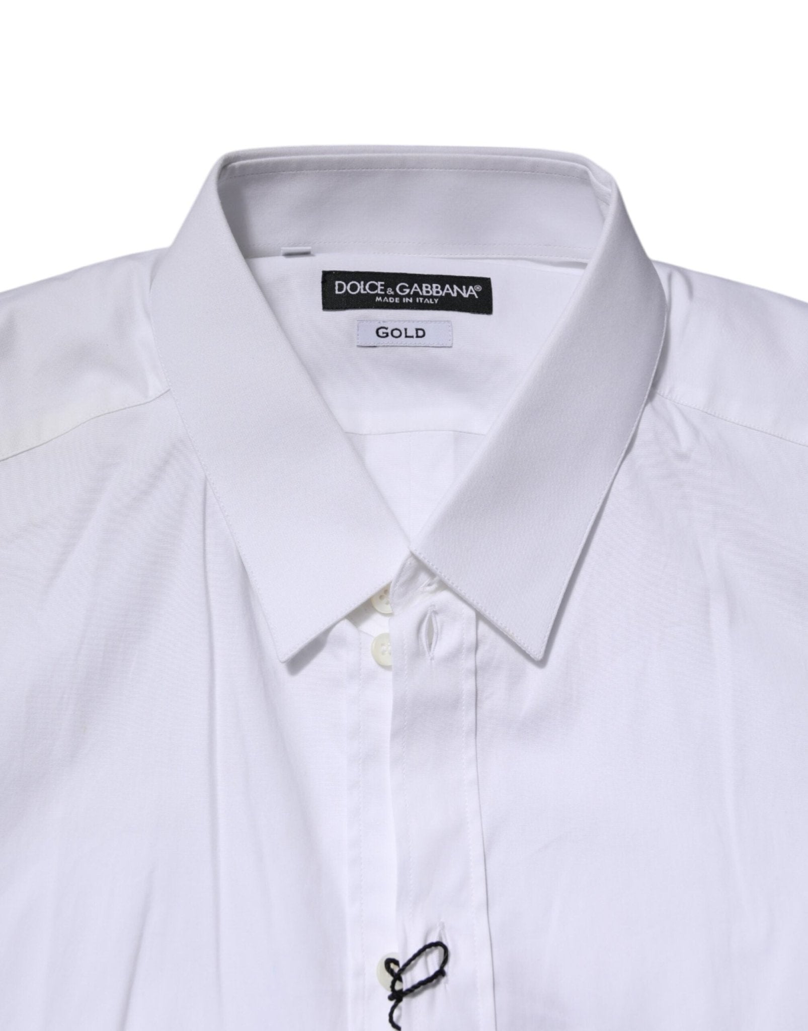 Dolce & Gabbana White GOLD Long Sleeve Dress Formal Shirt - RIMODA