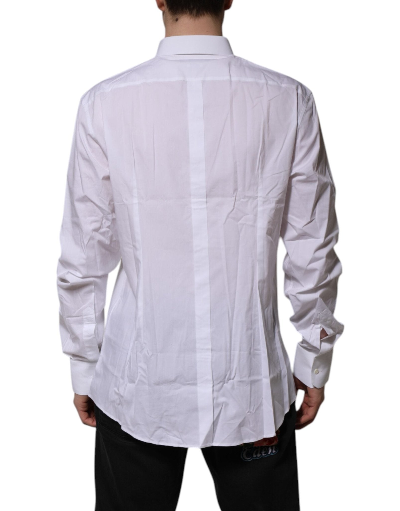 Dolce & Gabbana White GOLD Long Sleeve Dress Formal Shirt - RIMODA