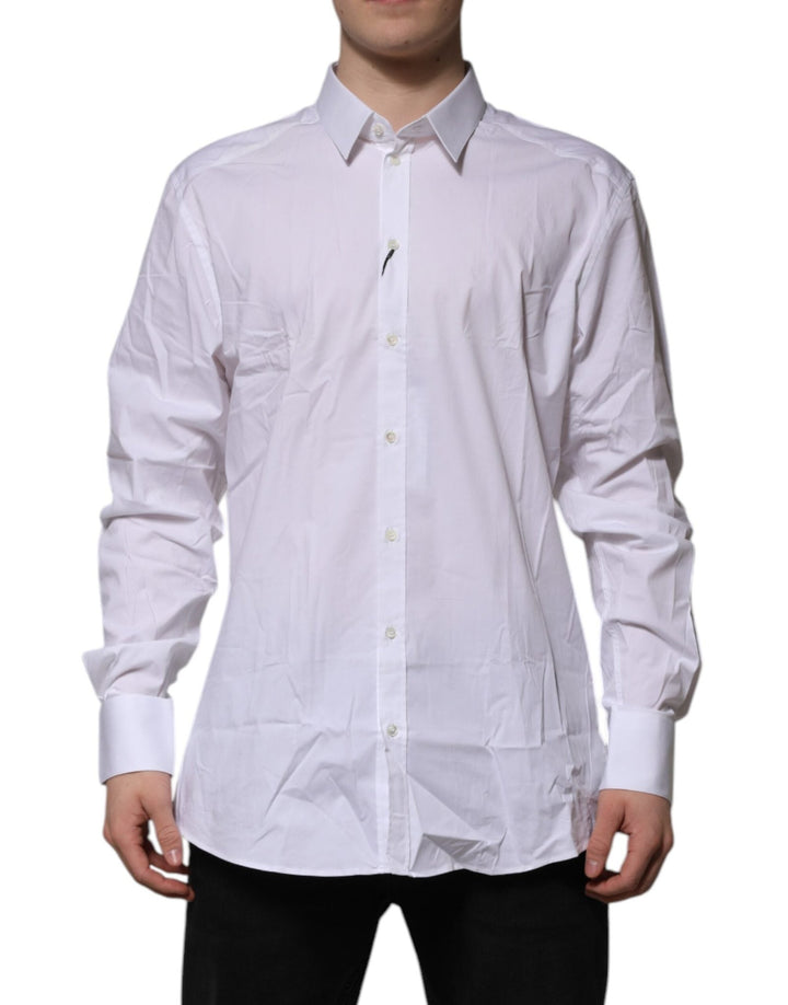 Dolce & Gabbana White GOLD Long Sleeve Dress Formal Shirt - RIMODA