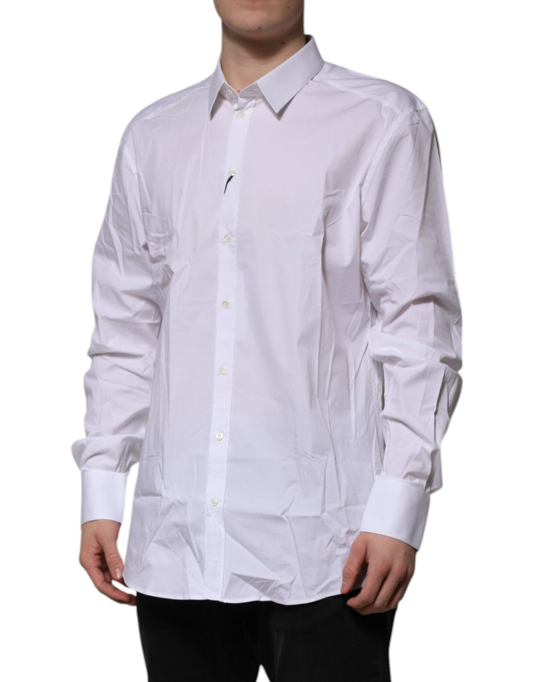 Dolce & Gabbana White GOLD Long Sleeve Dress Formal Shirt - RIMODA