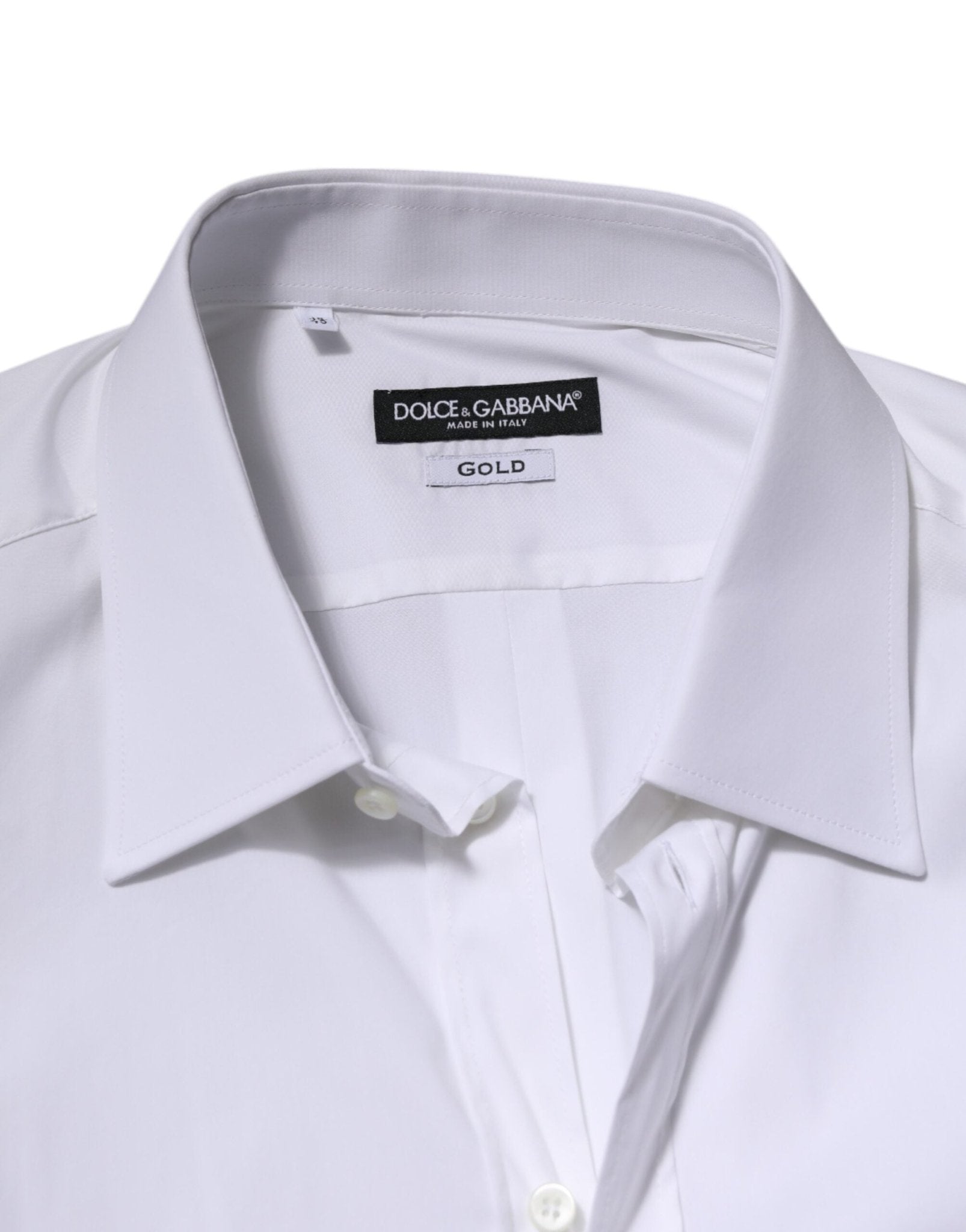 Dolce & Gabbana White GOLD Long Sleeve Dress Men Formal Shirt - RIMODA