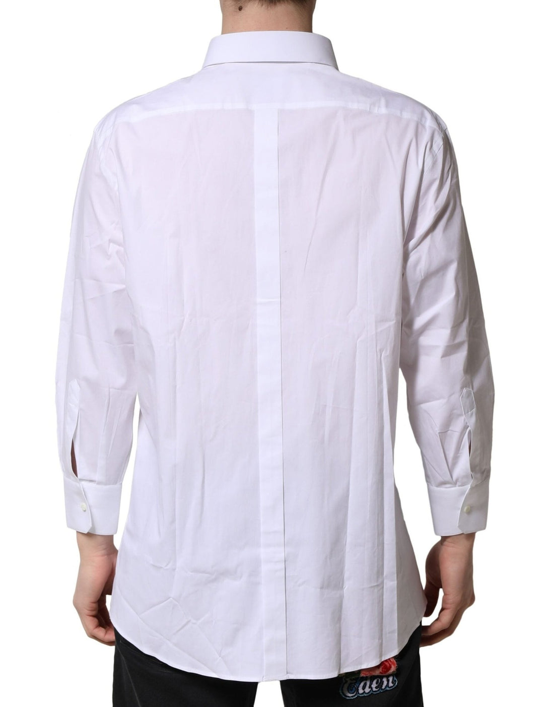 Dolce & Gabbana White GOLD Long Sleeve Dress Men Formal Shirt - RIMODA