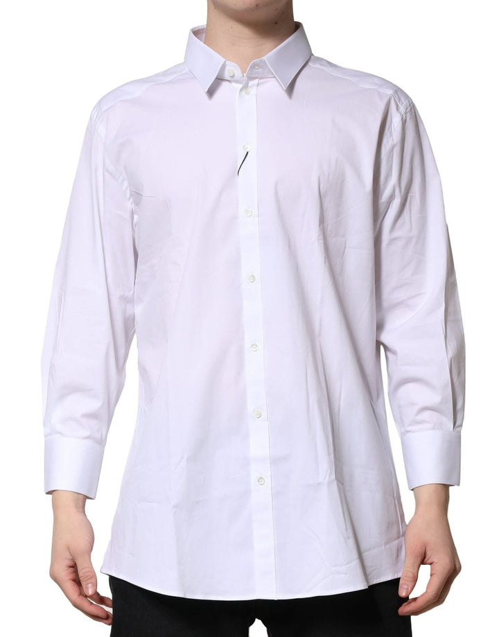 Dolce & Gabbana White GOLD Long Sleeve Dress Men Formal Shirt - RIMODA