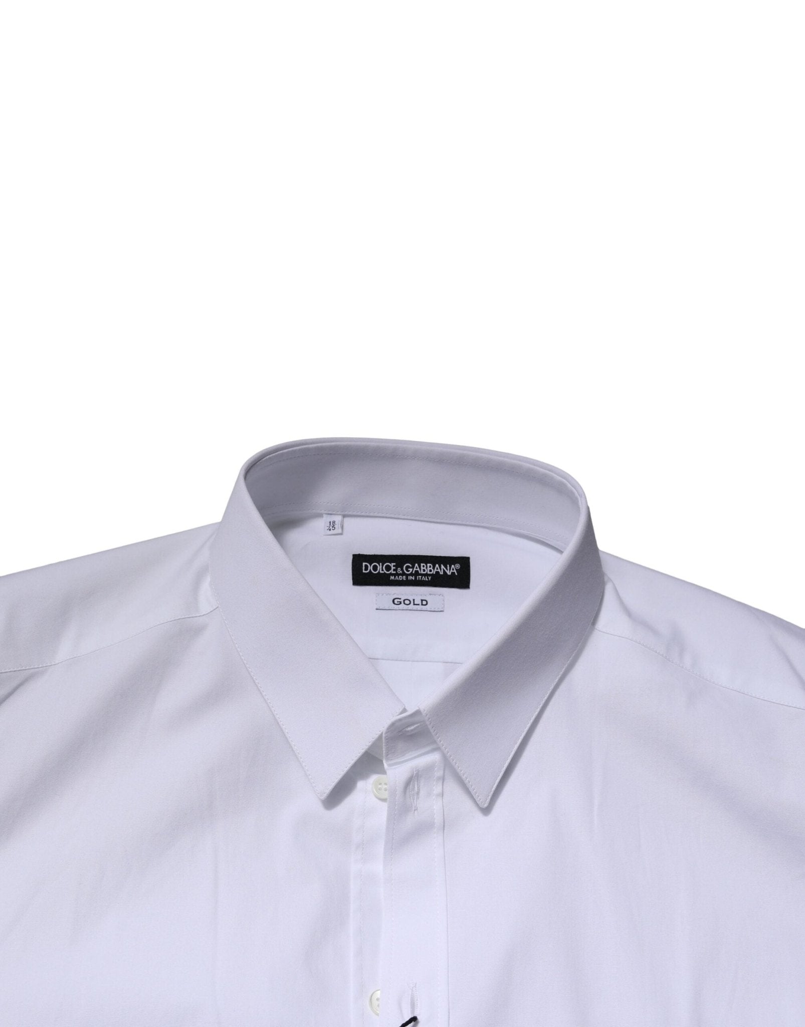 Dolce & Gabbana White GOLD Long Sleeve Dress Men Formal Shirt - RIMODA