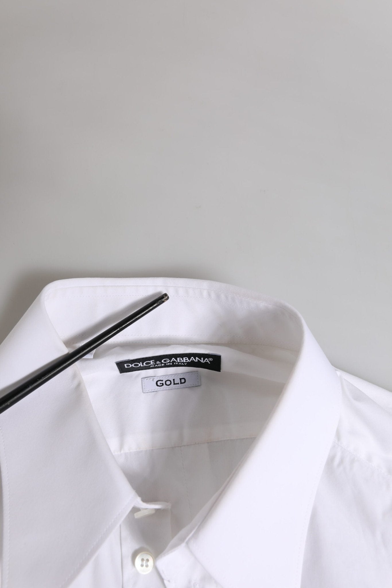 Dolce & Gabbana White GOLD Long Sleeve Dress Men Formal Shirt - RIMODA
